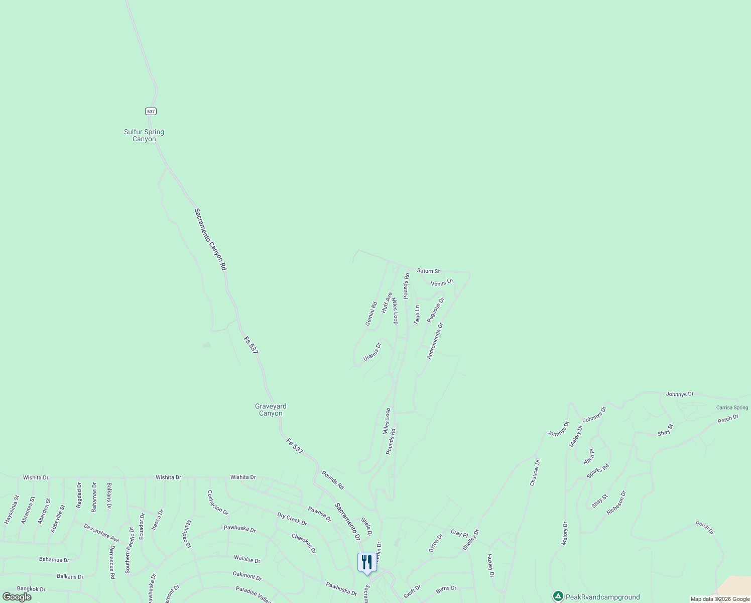 map of restaurants, bars, coffee shops, grocery stores, and more near 62 Gemini Road in Cloudcroft