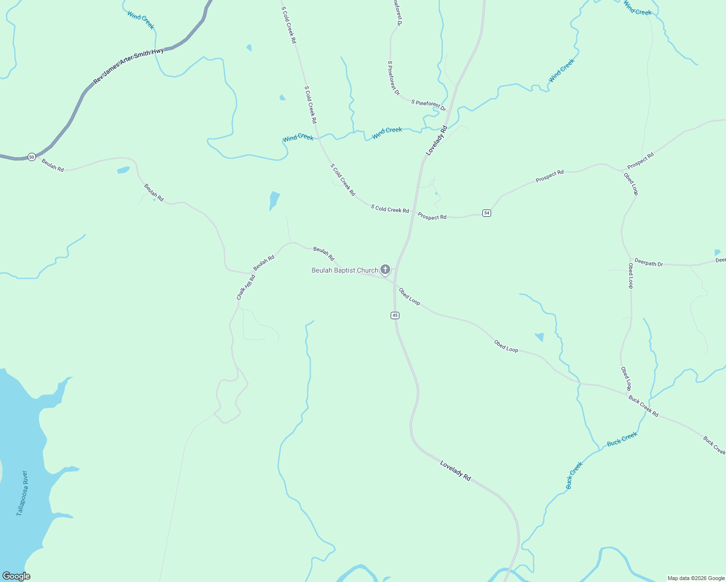 map of restaurants, bars, coffee shops, grocery stores, and more near 604 Beulah Road in Dadeville