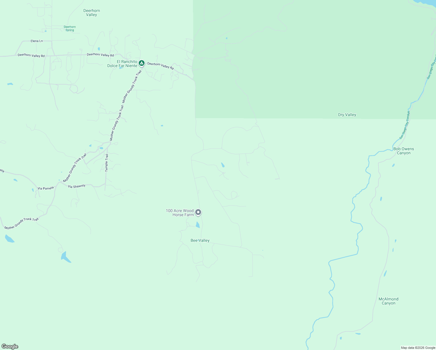 map of restaurants, bars, coffee shops, grocery stores, and more near 20591 Sycamore Springs Road in Jamul