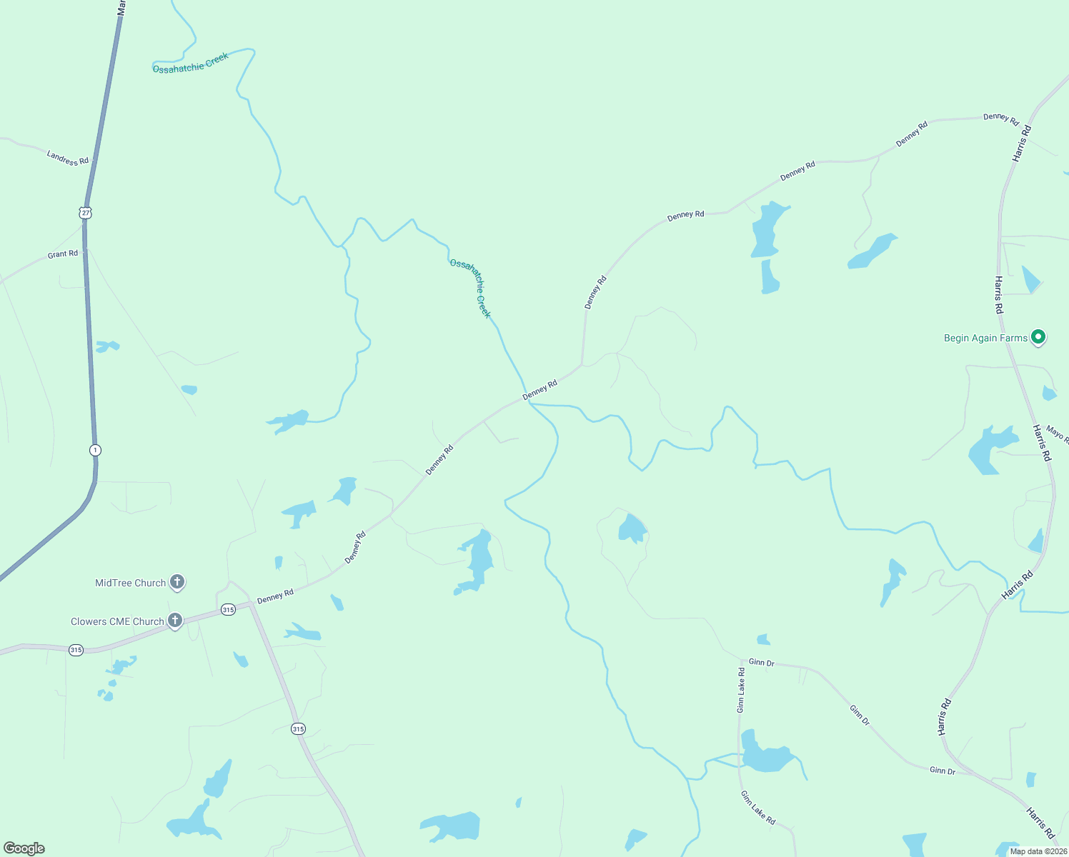 map of restaurants, bars, coffee shops, grocery stores, and more near 1072 Denney Road in Cataula