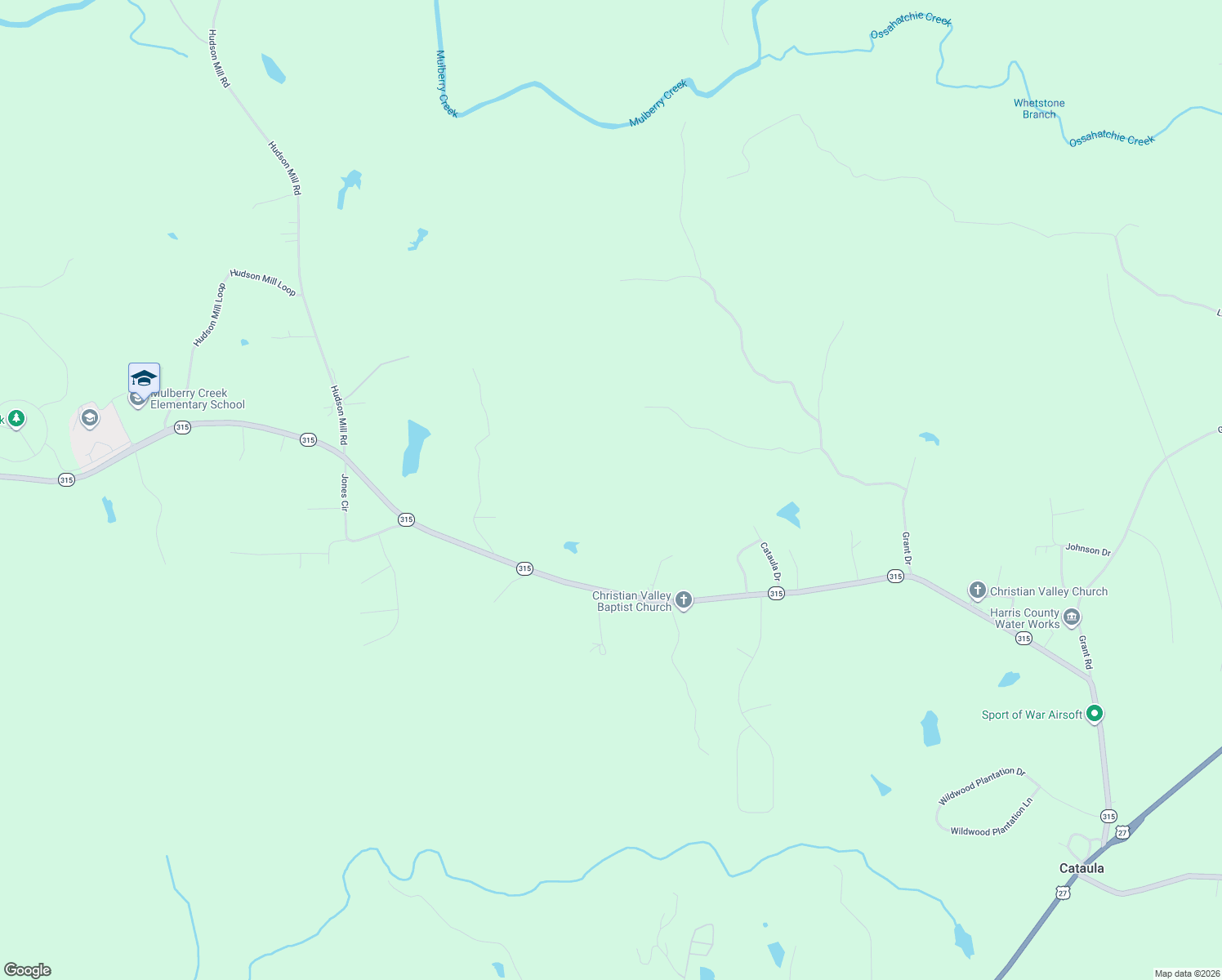map of restaurants, bars, coffee shops, grocery stores, and more near 52 Cataula Dr in Cataula