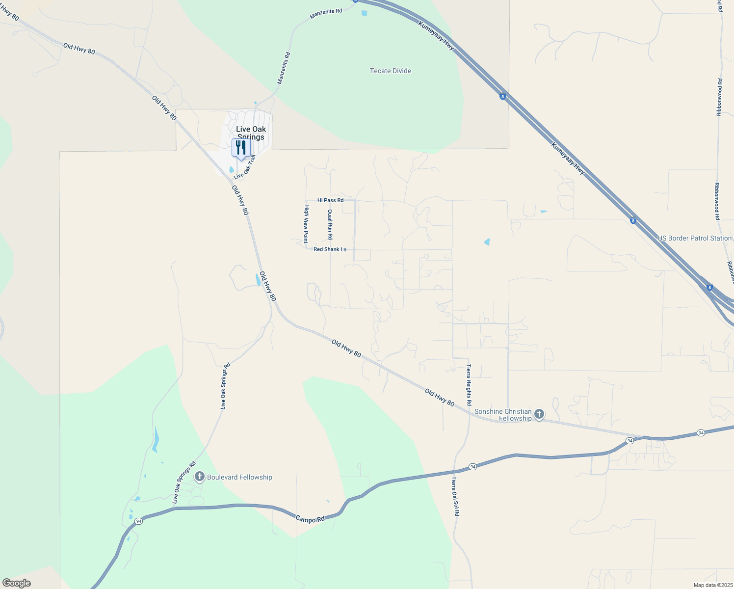 map of restaurants, bars, coffee shops, grocery stores, and more near 38430 Lilac Lane in Boulevard