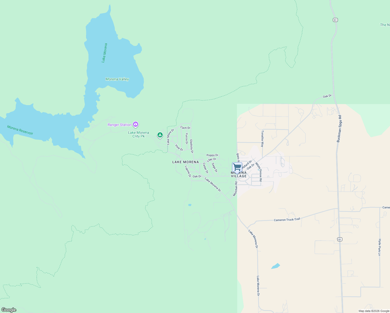 map of restaurants, bars, coffee shops, grocery stores, and more near 2465 Gladiola Drive in Campo