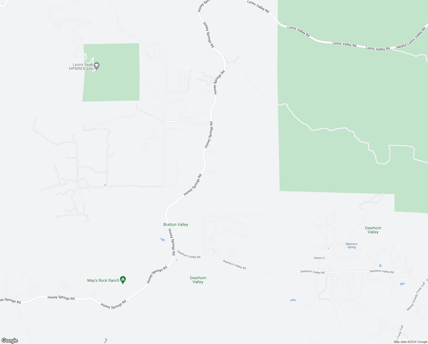 map of restaurants, bars, coffee shops, grocery stores, and more near 2531 Honey Springs Road in Jamul