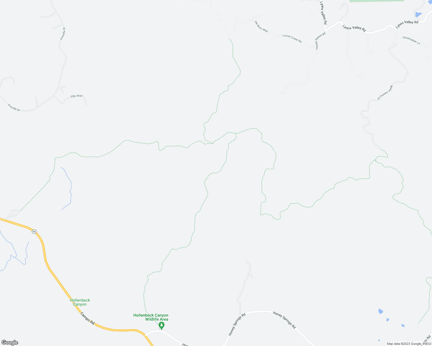 map of restaurants, bars, coffee shops, grocery stores, and more near Honey Springs Ranchtruck Trail in Jamul