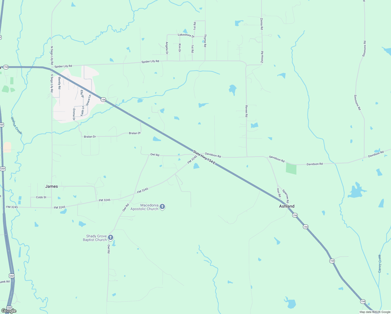 map of restaurants, bars, coffee shops, grocery stores, and more near Owl Road in Diana