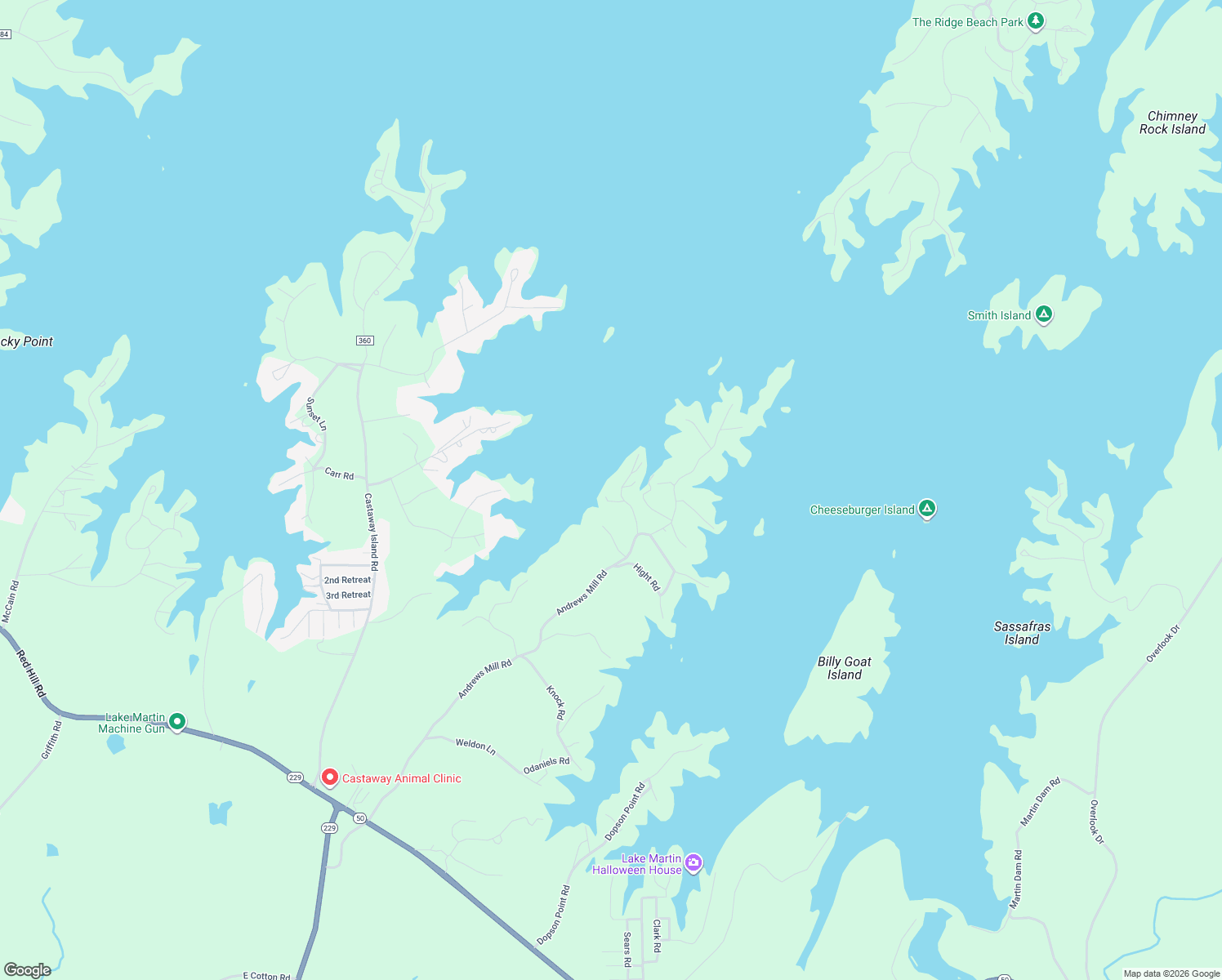 map of restaurants, bars, coffee shops, grocery stores, and more near 1-143 Driftwood Road in Tallassee