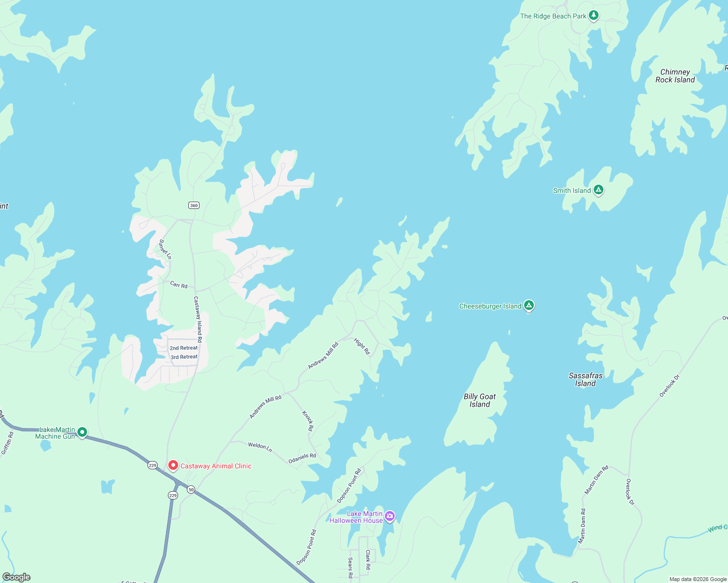 map of restaurants, bars, coffee shops, grocery stores, and more near 1581 Andrews Mill Rd in Tallassee