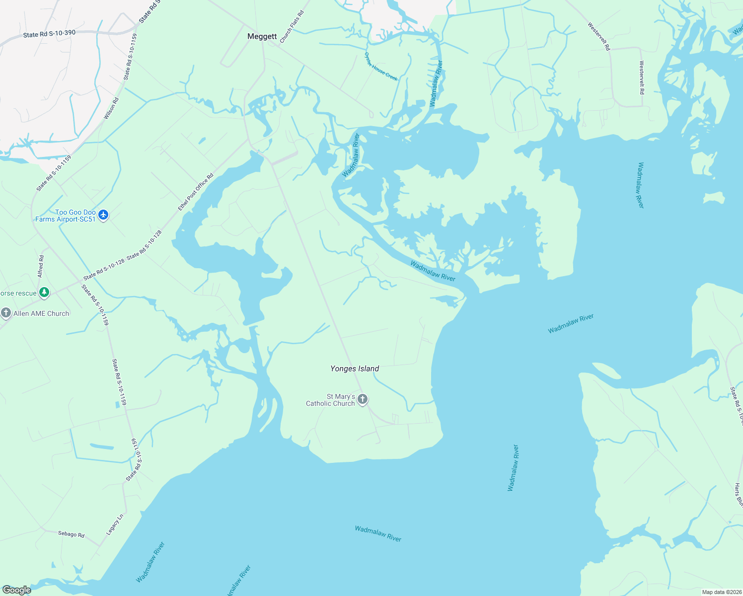 map of restaurants, bars, coffee shops, grocery stores, and more near 6434 Saint Anthony Drive in Meggett