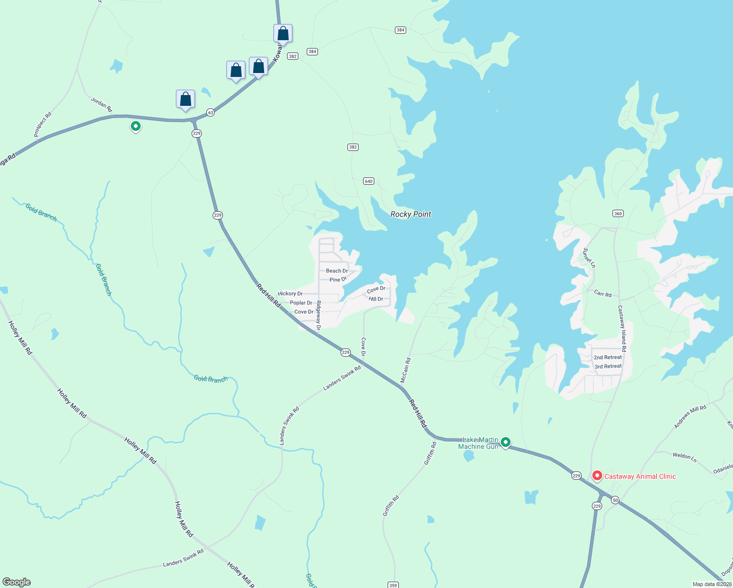 map of restaurants, bars, coffee shops, grocery stores, and more near 601 Cove Drive in Eclectic