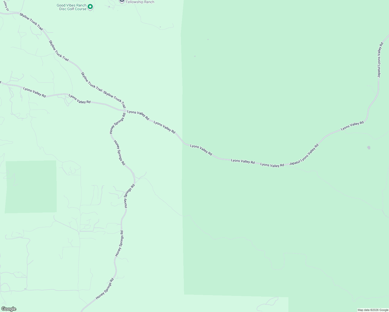 map of restaurants, bars, coffee shops, grocery stores, and more near 19233 Lyons Valley Road in Jamul