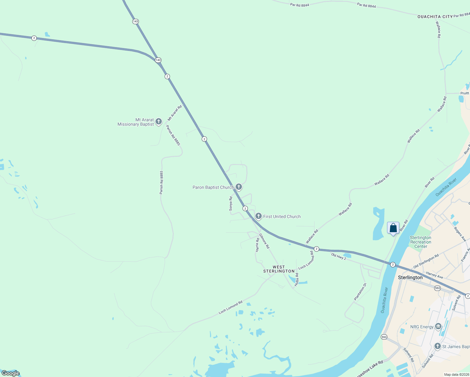 map of restaurants, bars, coffee shops, grocery stores, and more near 100 Deborah Road in Sterlington