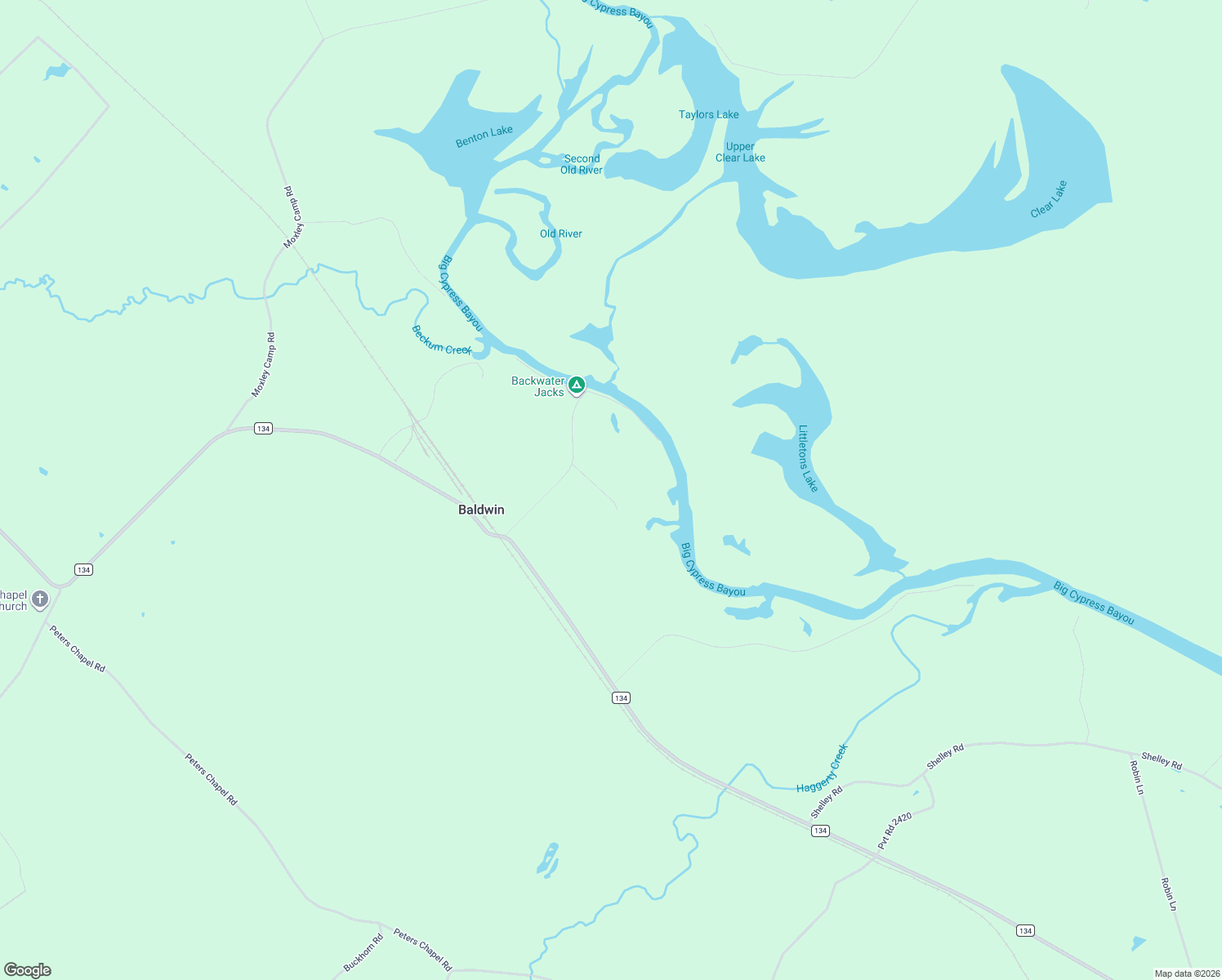map of restaurants, bars, coffee shops, grocery stores, and more near 251 E Longs Camp Rd in Karnack