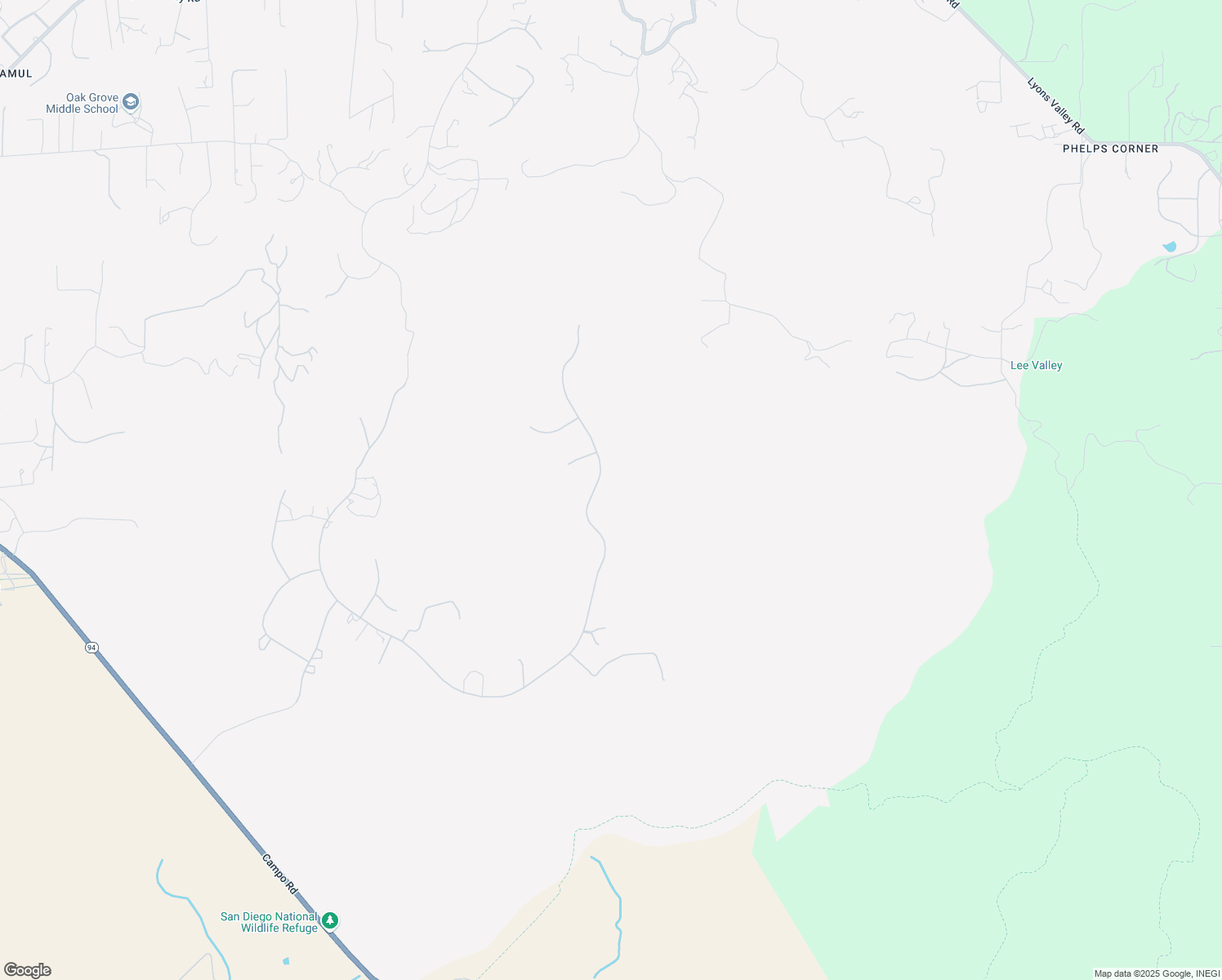 map of restaurants, bars, coffee shops, grocery stores, and more near Presilla Drive in Jamul