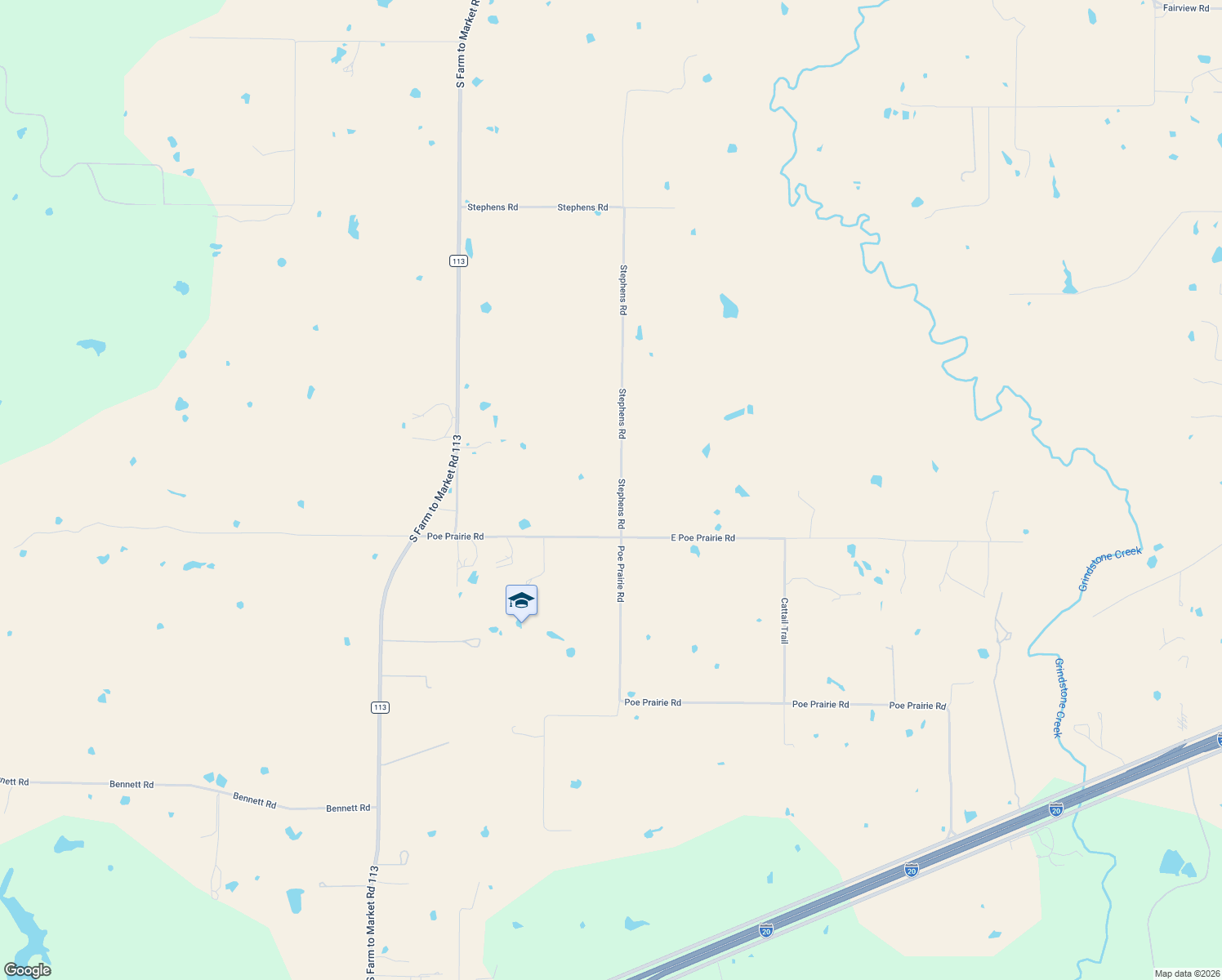 map of restaurants, bars, coffee shops, grocery stores, and more near 1400 Stephens Rd in Millsap