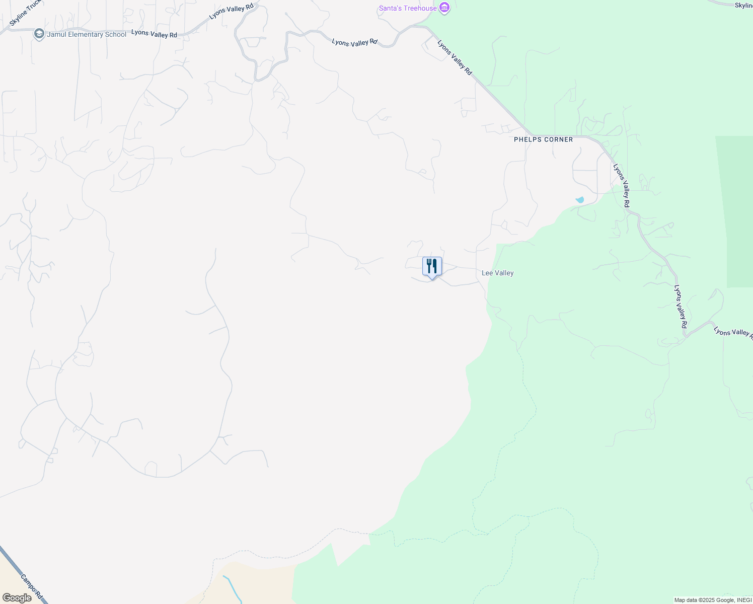 map of restaurants, bars, coffee shops, grocery stores, and more near 15397 Isla Vista Road in Jamul