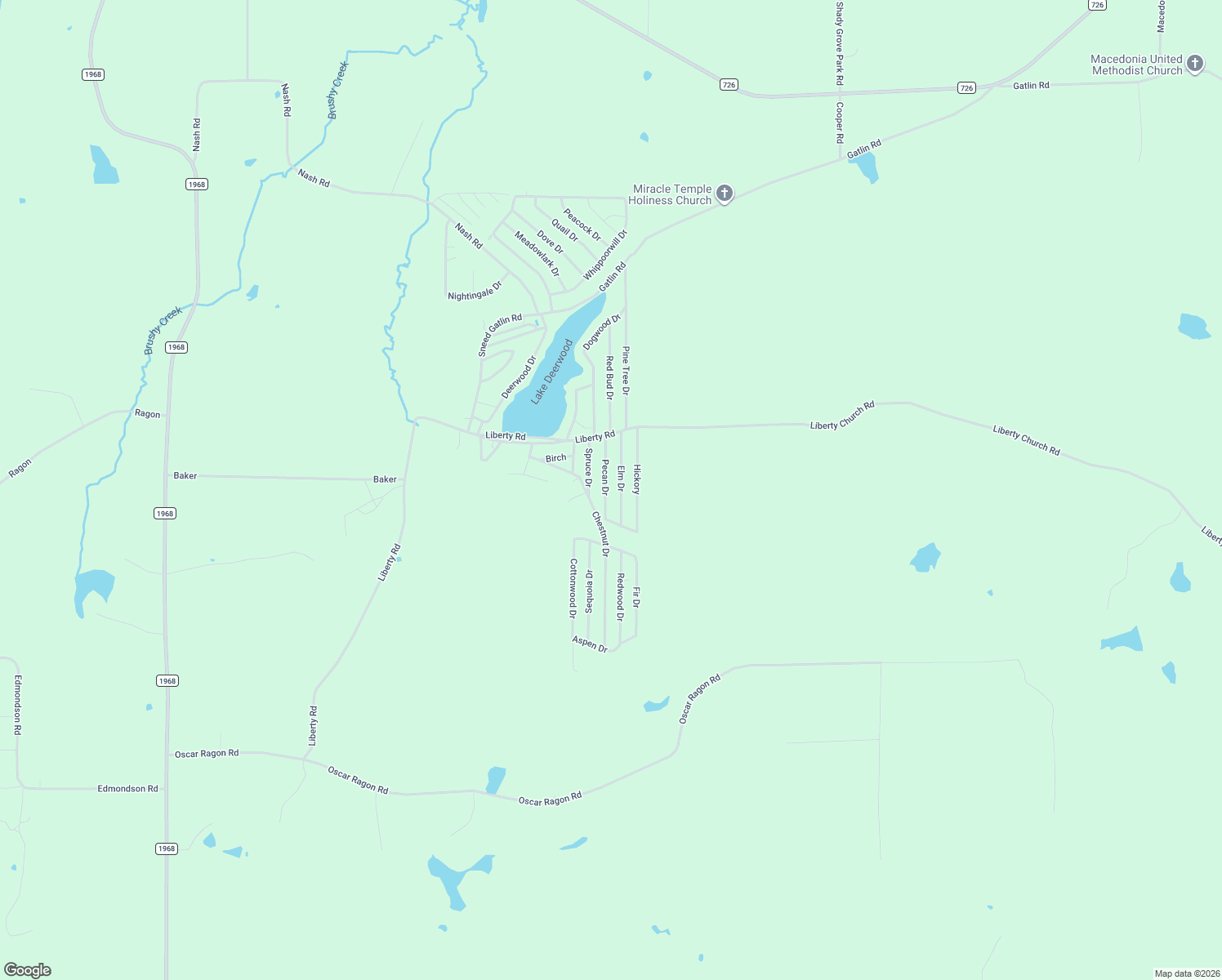 map of restaurants, bars, coffee shops, grocery stores, and more near Pecan Drive in Harleton