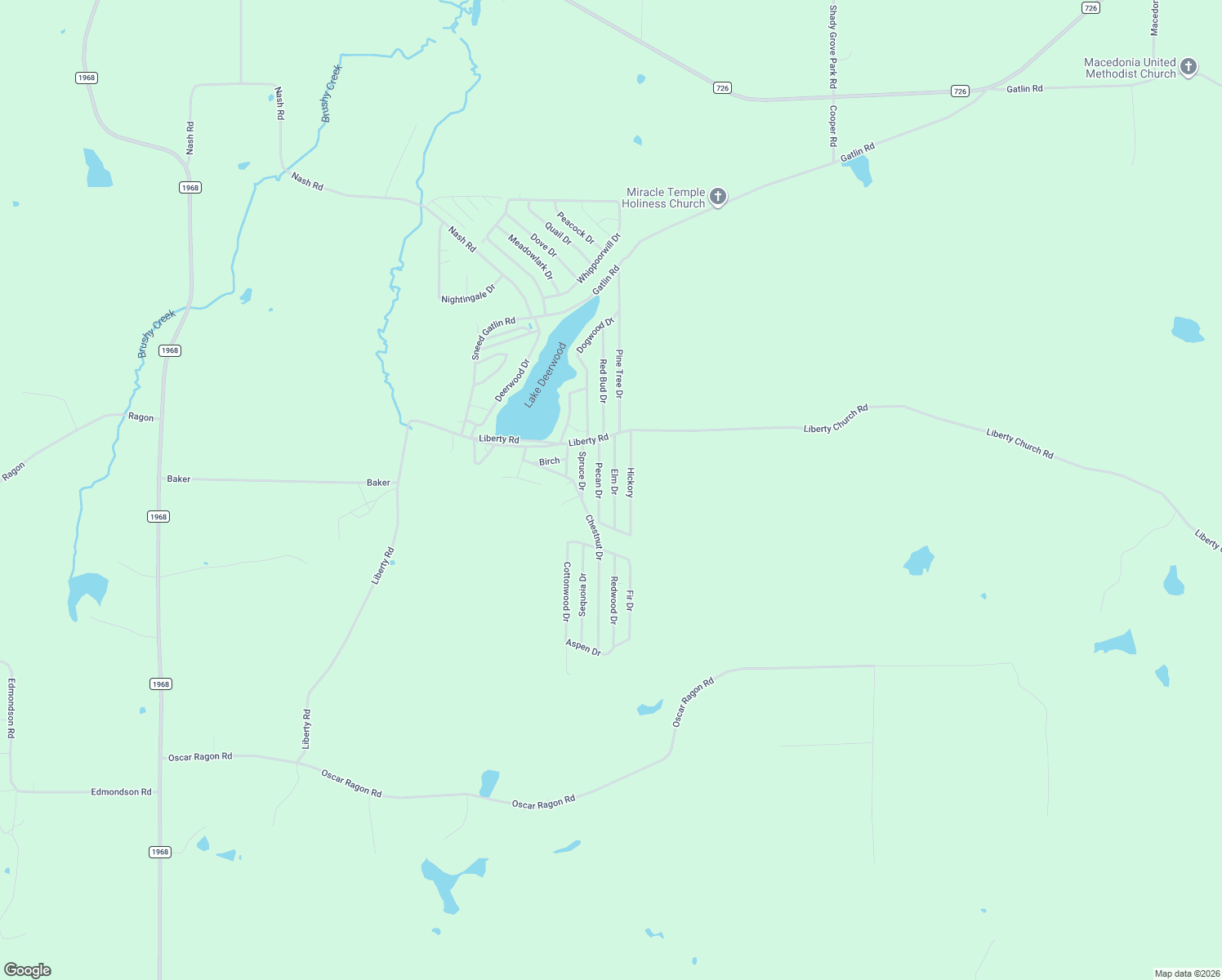 map of restaurants, bars, coffee shops, grocery stores, and more near Pecan Drive in Harleton