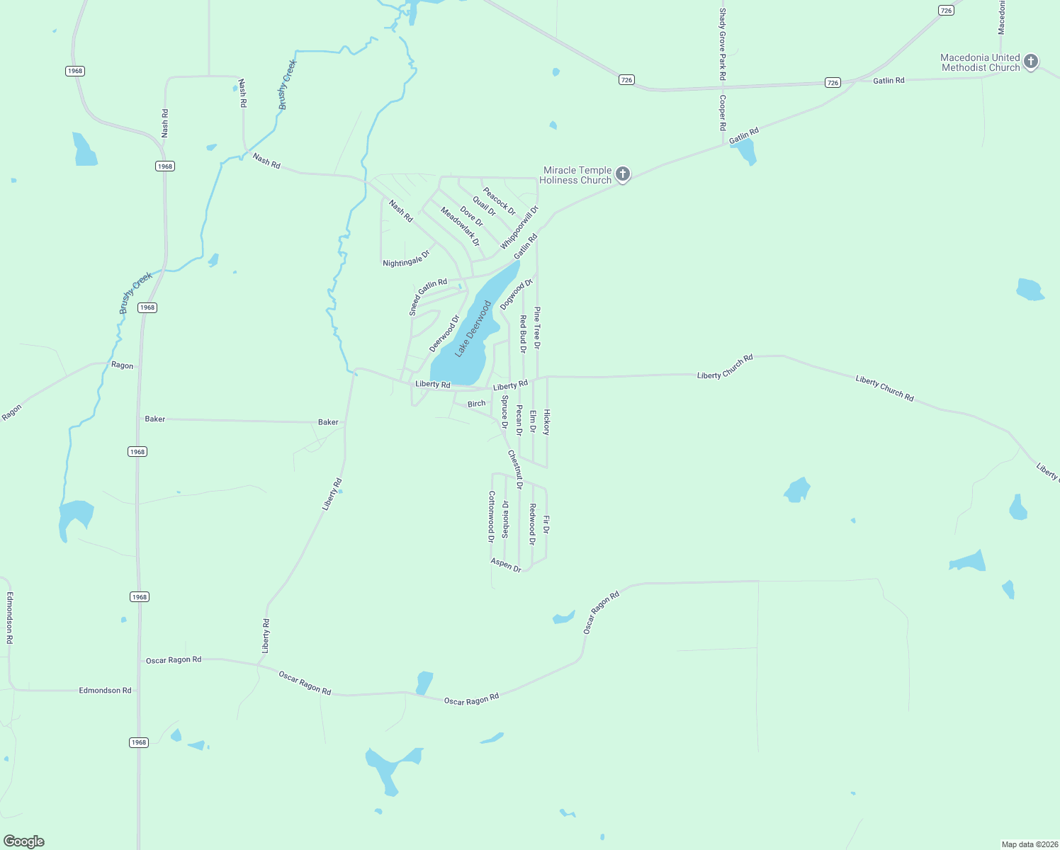 map of restaurants, bars, coffee shops, grocery stores, and more near Pecan Drive in Harleton