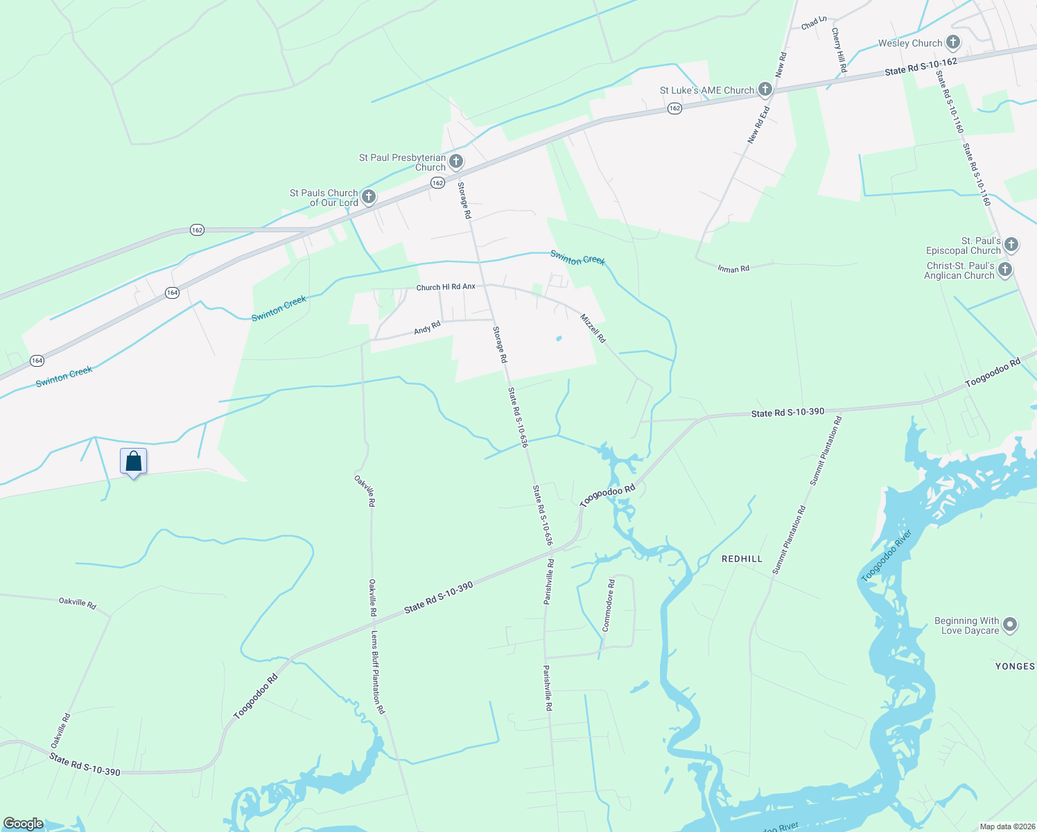 map of restaurants, bars, coffee shops, grocery stores, and more near 4942 Storage Road in Meggett