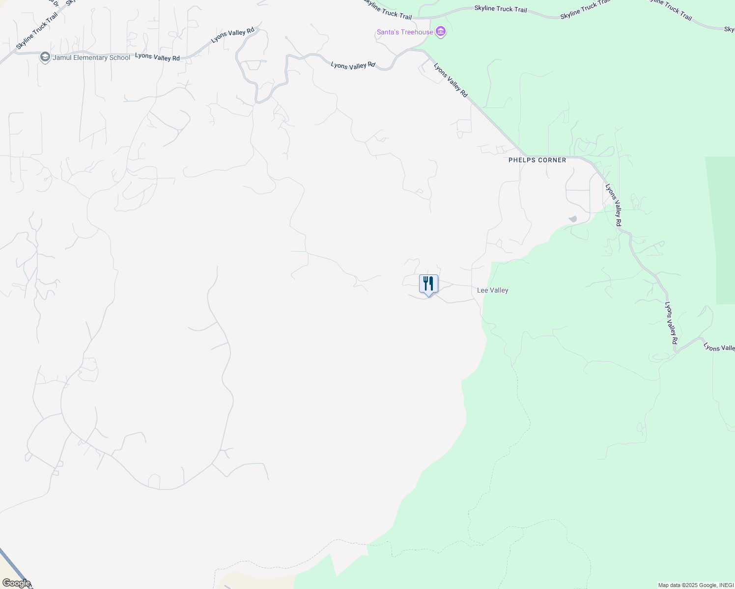 map of restaurants, bars, coffee shops, grocery stores, and more near 15397 Isla Vista Road in Jamul