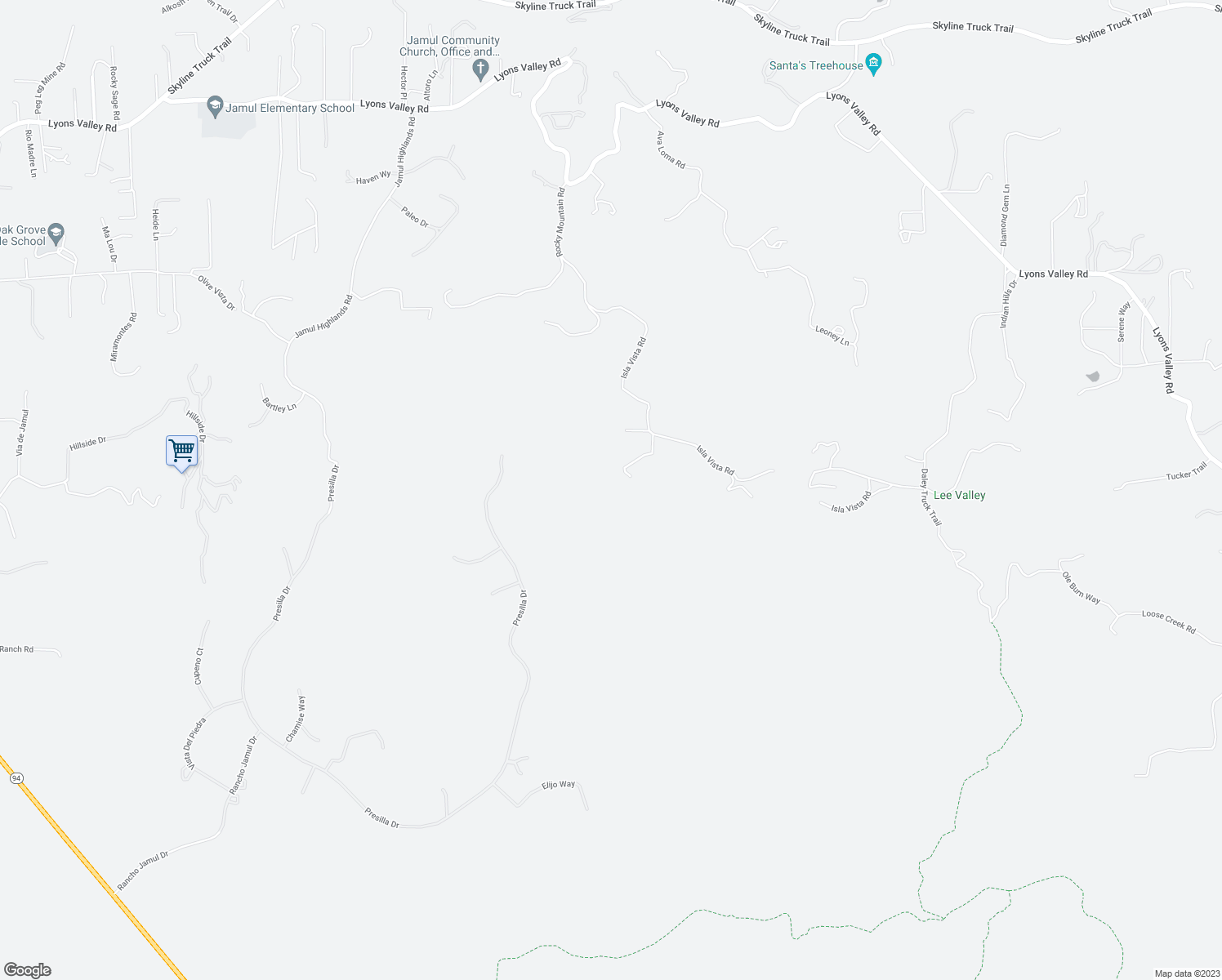 map of restaurants, bars, coffee shops, grocery stores, and more near 15390 Vista Jamul in Jamul