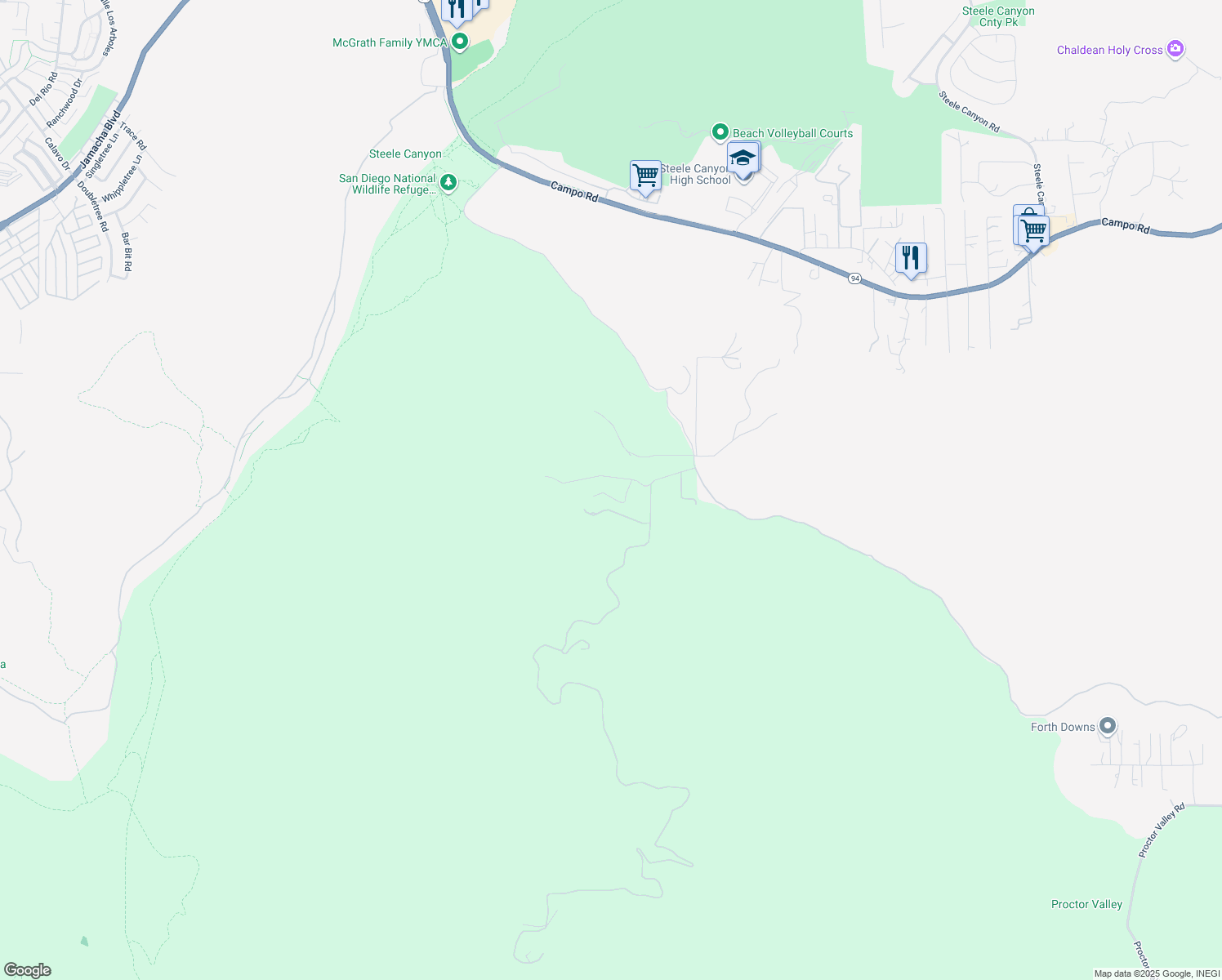 map of restaurants, bars, coffee shops, grocery stores, and more near 12271 Millar Anita Lane in Spring Valley