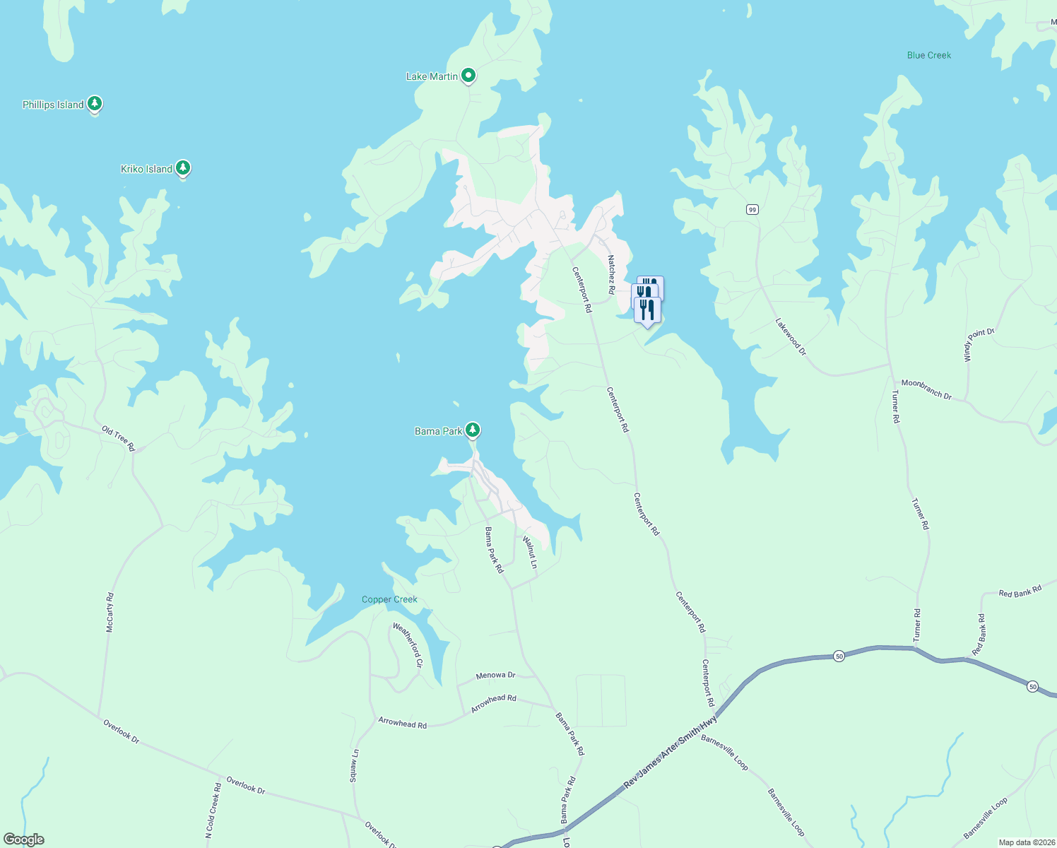 map of restaurants, bars, coffee shops, grocery stores, and more near 483 Oak Road in Dadeville