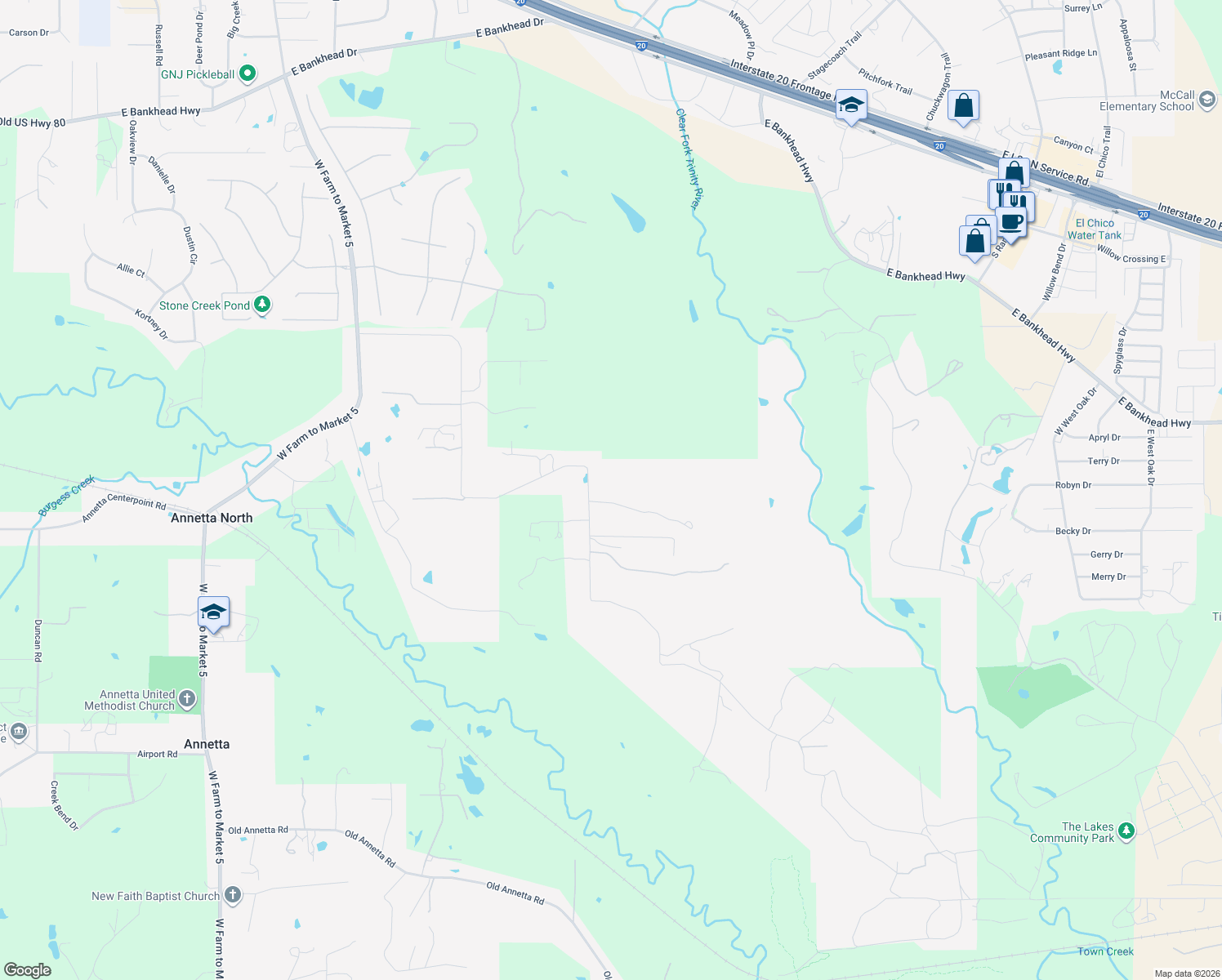 map of restaurants, bars, coffee shops, grocery stores, and more near 409 Quail Ridge Road in Aledo