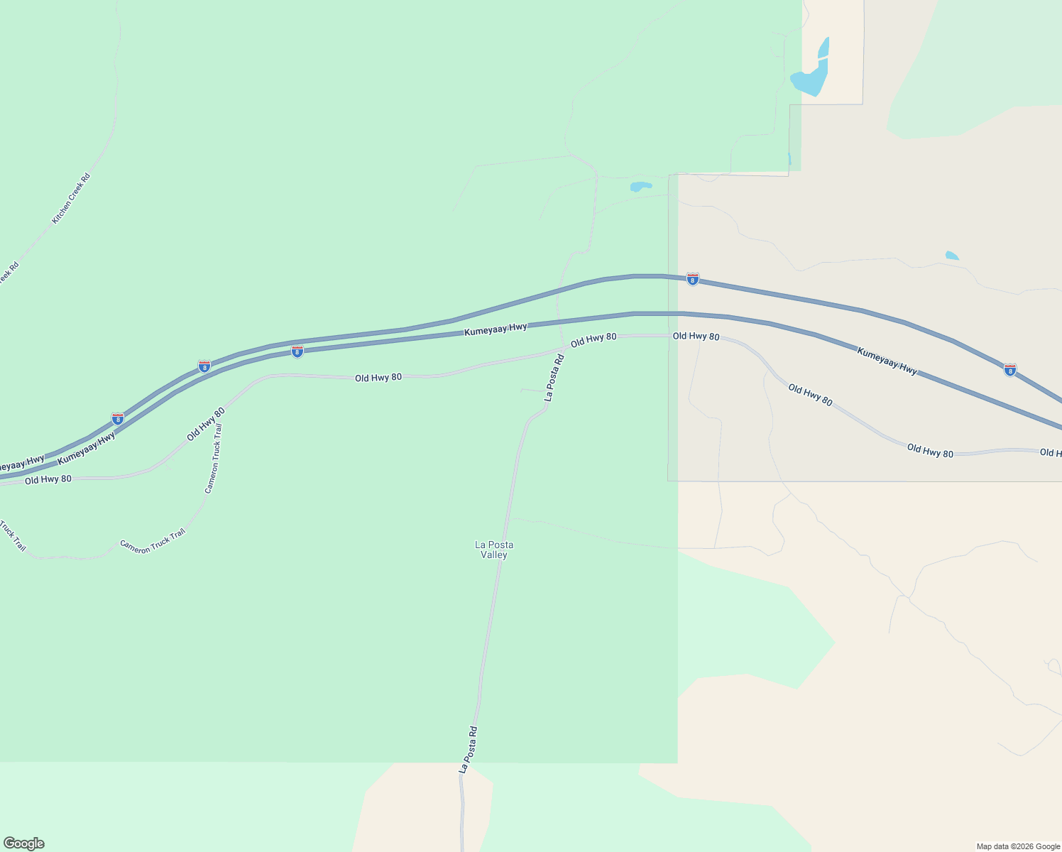 map of restaurants, bars, coffee shops, grocery stores, and more near 3131 La Posta Road in Campo