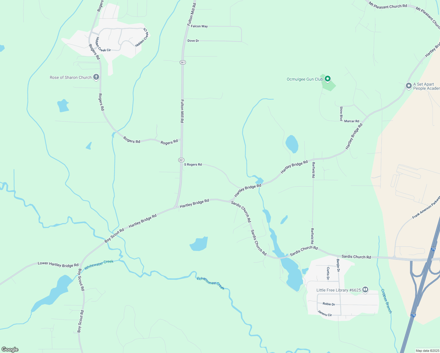 map of restaurants, bars, coffee shops, grocery stores, and more near 7002 South Rogers Road in Lizella