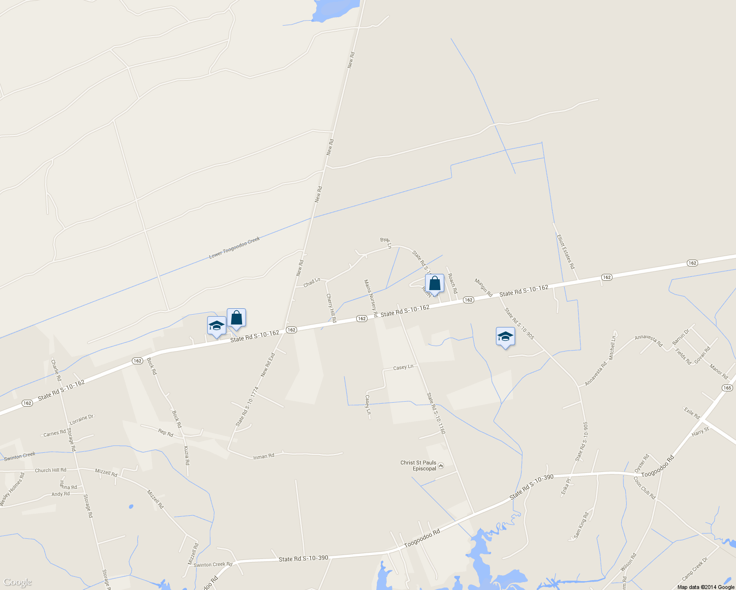 map of restaurants, bars, coffee shops, grocery stores, and more near 5233 Mains Nursery Road in Hollywood