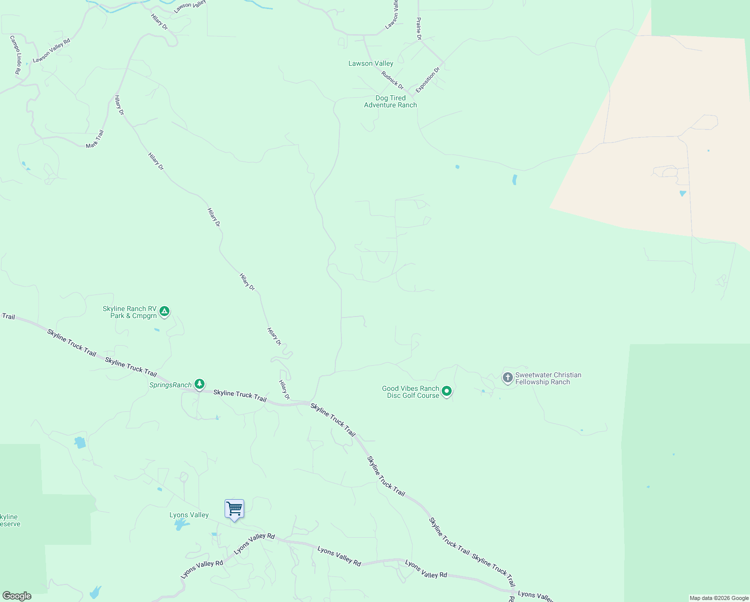 map of restaurants, bars, coffee shops, grocery stores, and more near 3295 Wisecarver Ln in Jamul