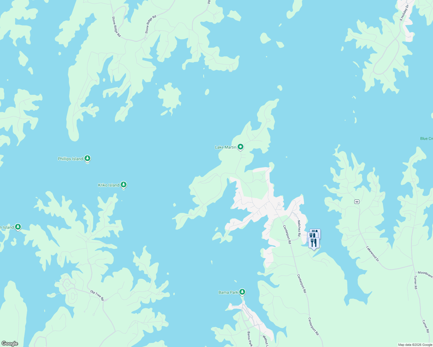 map of restaurants, bars, coffee shops, grocery stores, and more near 41-229 Crowne Pointe Road in Dadeville