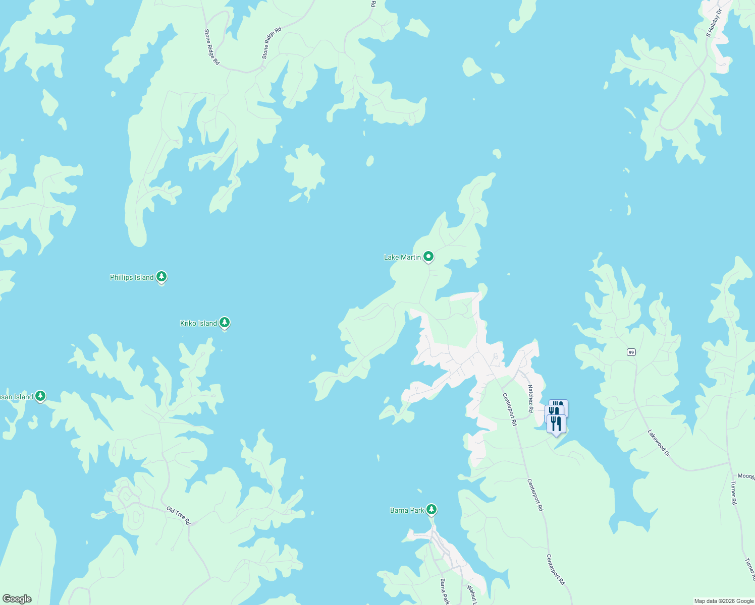 map of restaurants, bars, coffee shops, grocery stores, and more near 41-229 Crowne Pointe Road in Dadeville