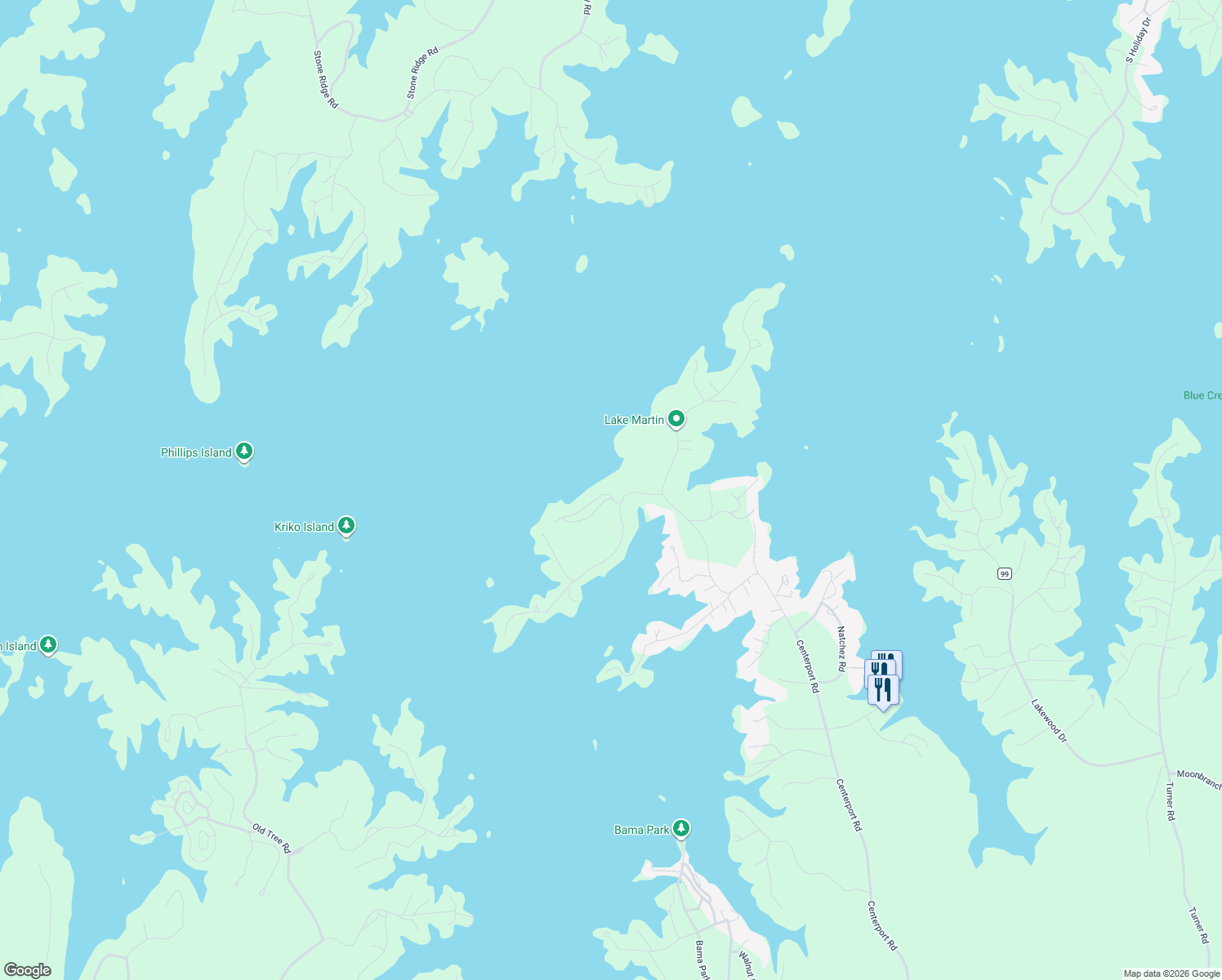 map of restaurants, bars, coffee shops, grocery stores, and more near 41-229 Crowne Pointe Road in Dadeville