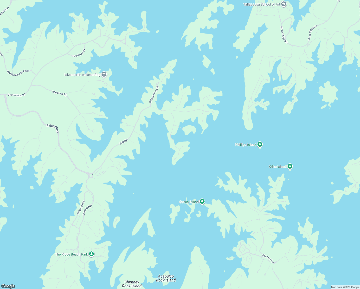 map of restaurants, bars, coffee shops, grocery stores, and more near 145 Ridge Crest in Alexander City