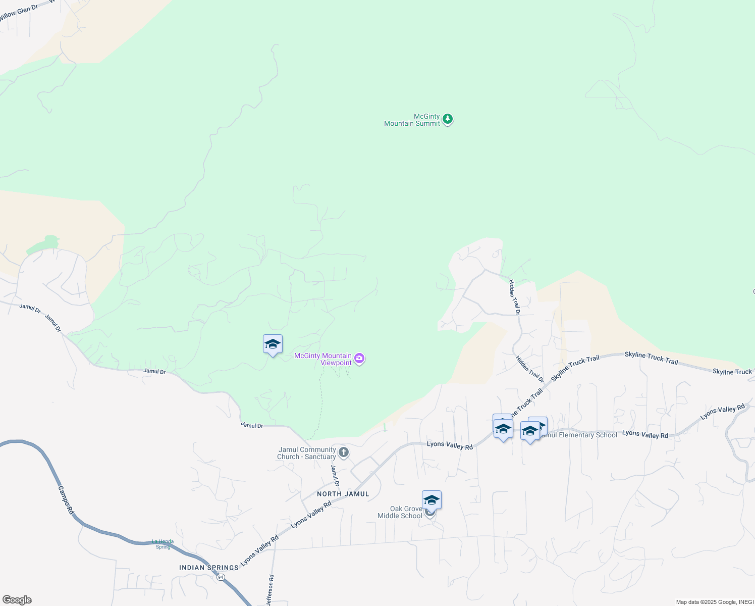 map of restaurants, bars, coffee shops, grocery stores, and more near 4029 Alta Loma Dr in Jamul
