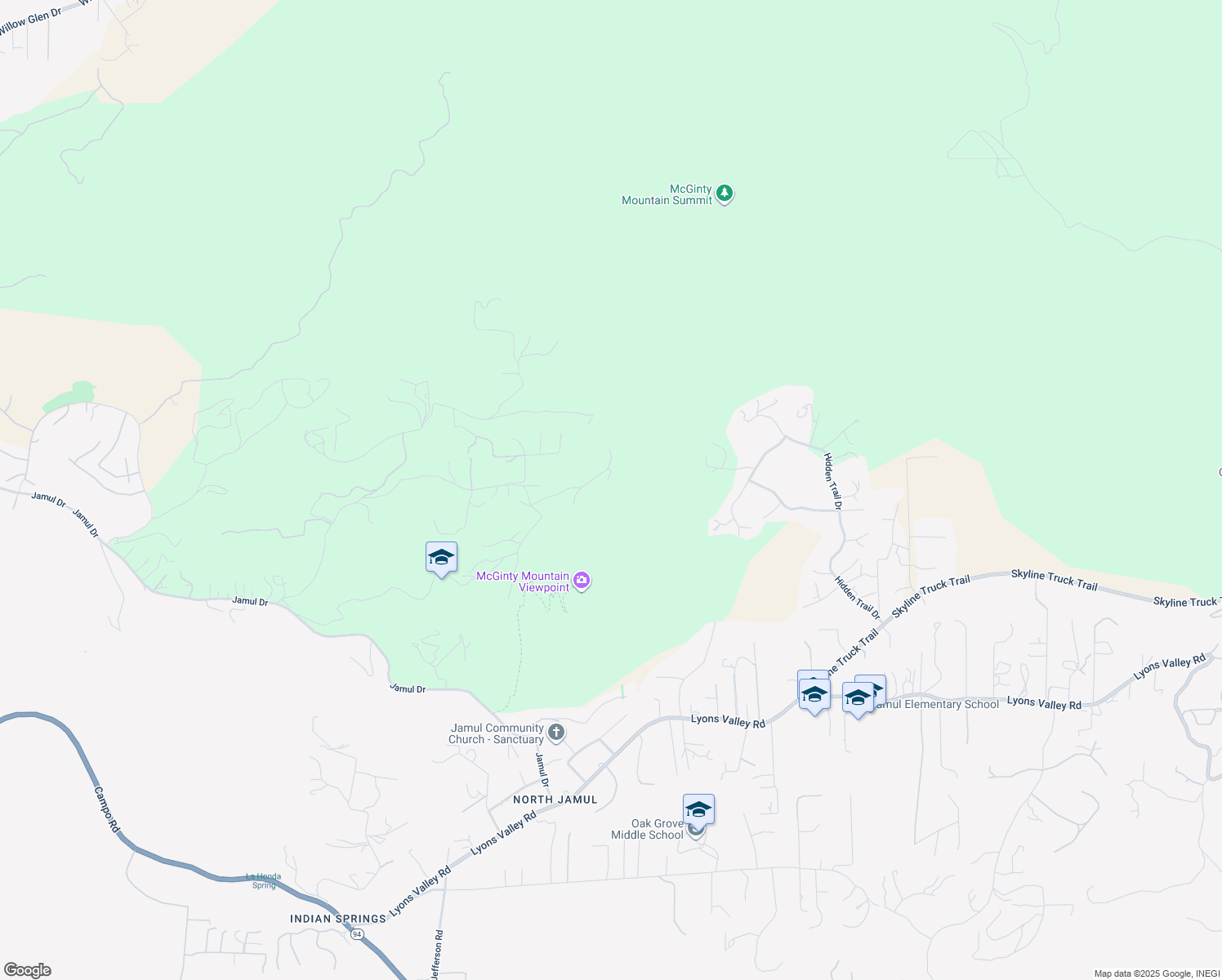 map of restaurants, bars, coffee shops, grocery stores, and more near 4029 Alta Loma Drive in Jamul