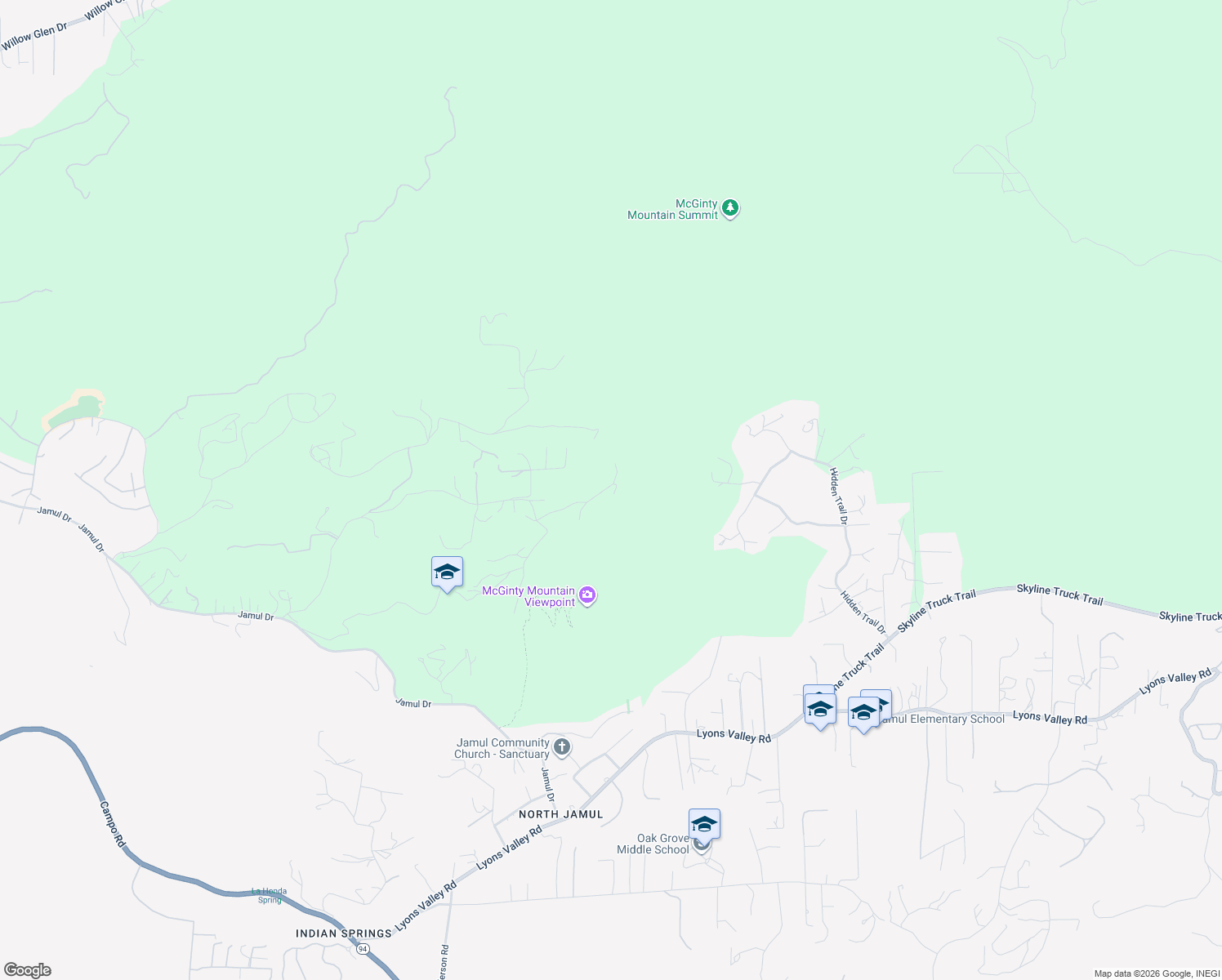 map of restaurants, bars, coffee shops, grocery stores, and more near 4029 Alta Loma Drive in Jamul