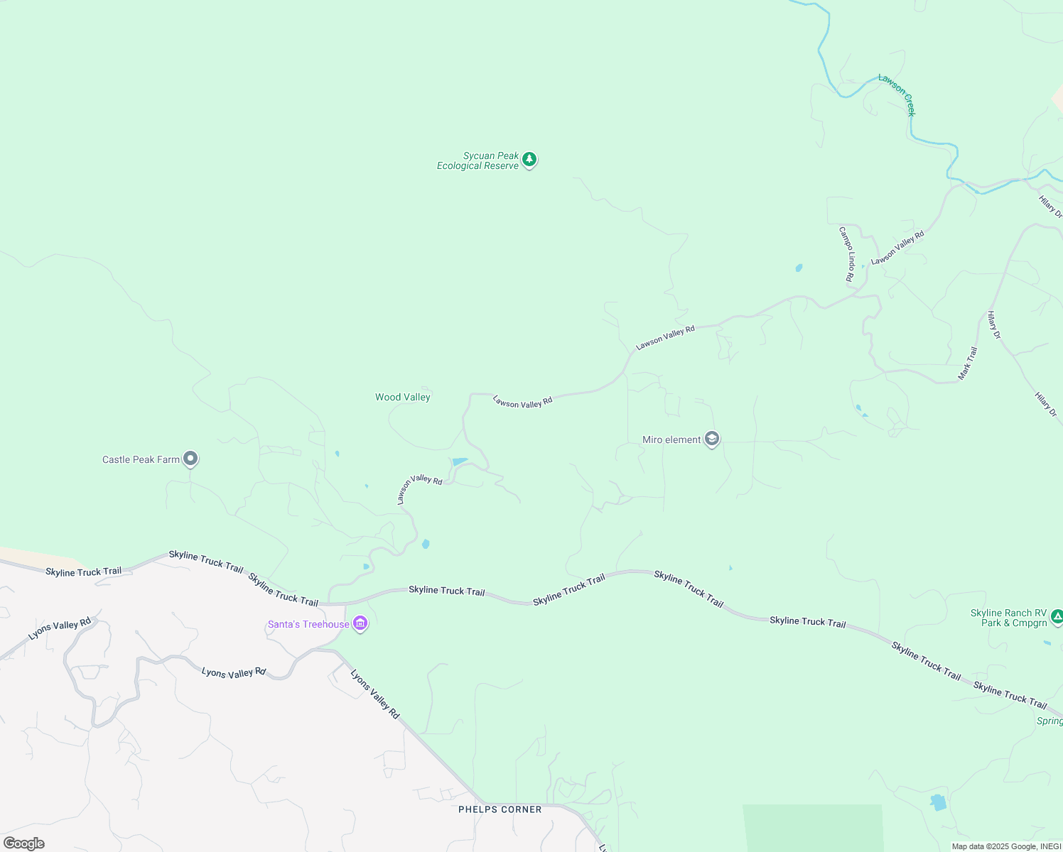 map of restaurants, bars, coffee shops, grocery stores, and more near 15735 Lawson Valley Road in Jamul