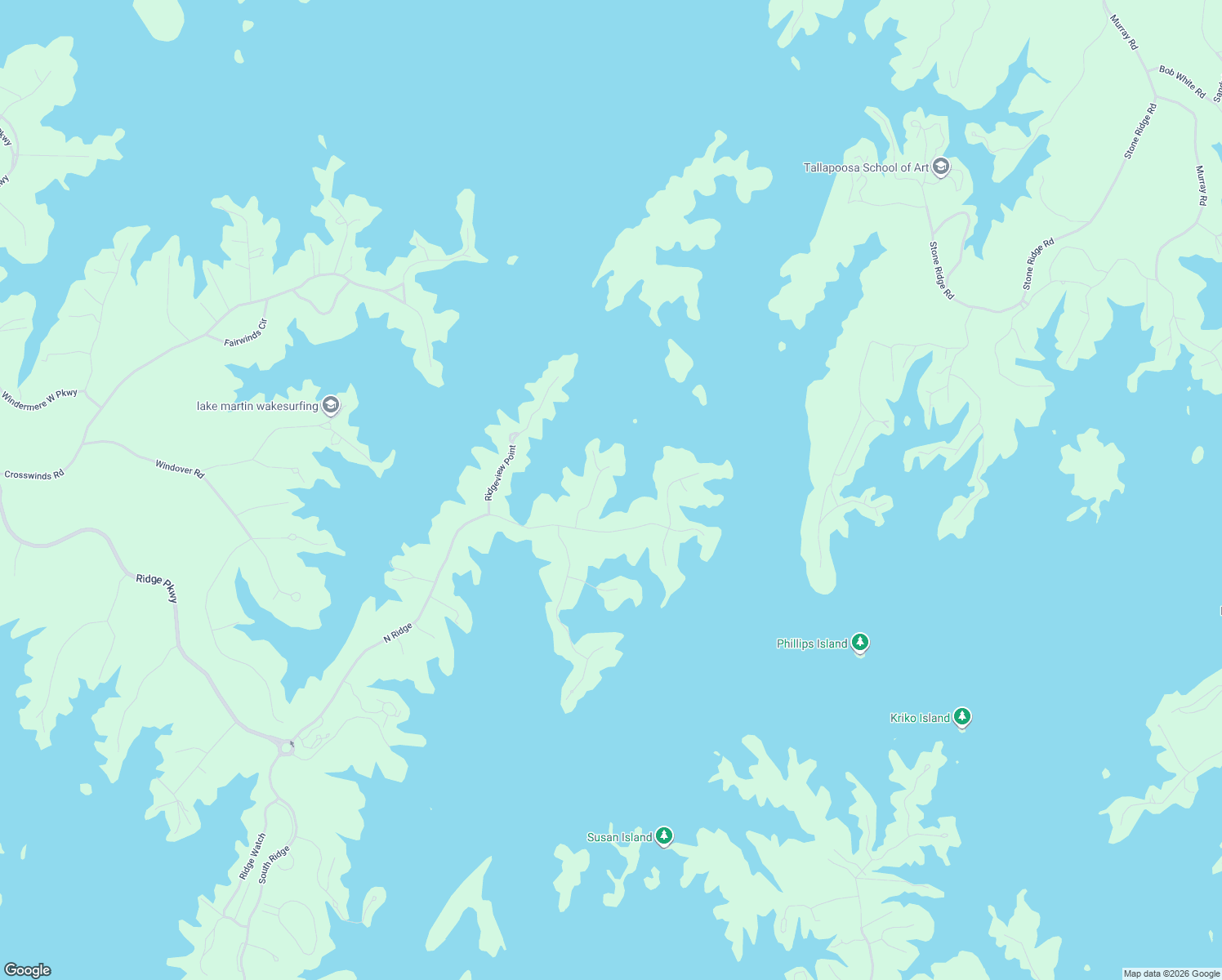 map of restaurants, bars, coffee shops, grocery stores, and more near 132 Cedar Ridge in Alexander City