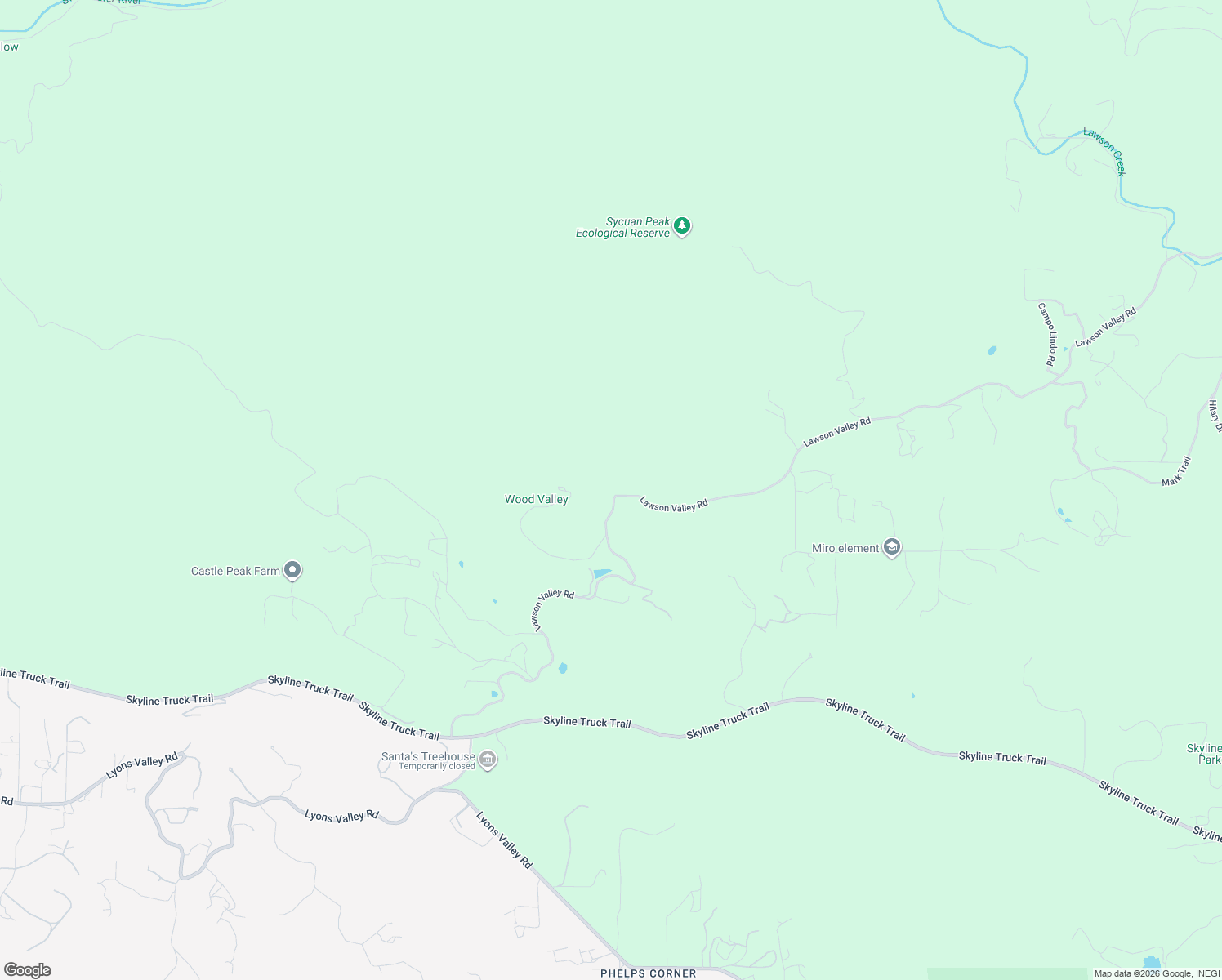 map of restaurants, bars, coffee shops, grocery stores, and more near 15692 Lawson Valley Road in Jamul