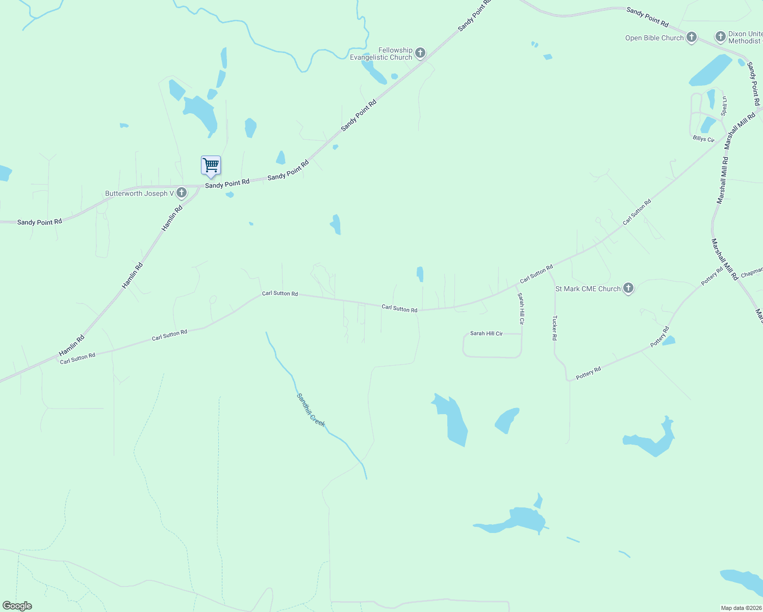 map of restaurants, bars, coffee shops, grocery stores, and more near Carl Sutton Road in Lizella