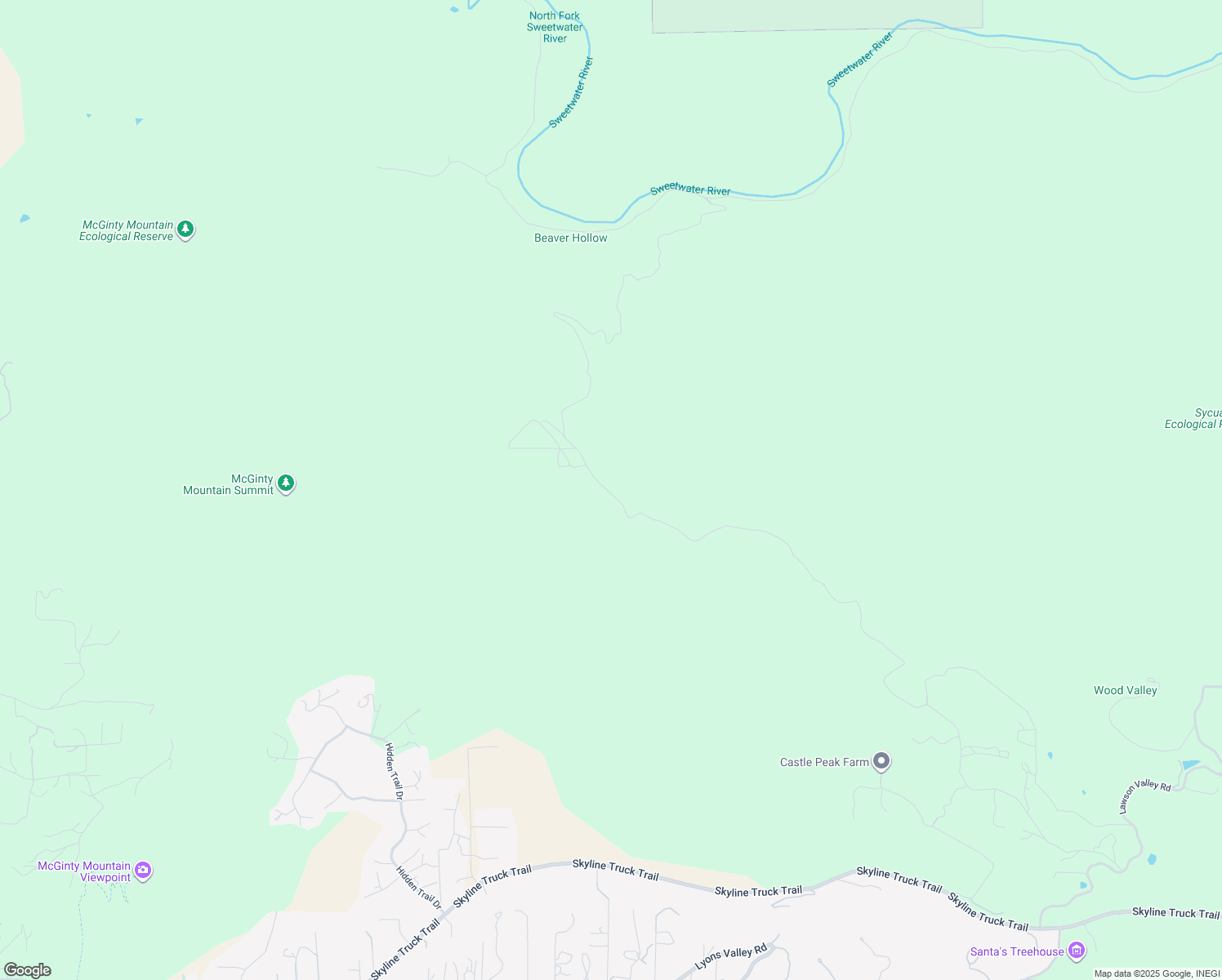 map of restaurants, bars, coffee shops, grocery stores, and more near 3869 Beaver Hollow Road in Jamul