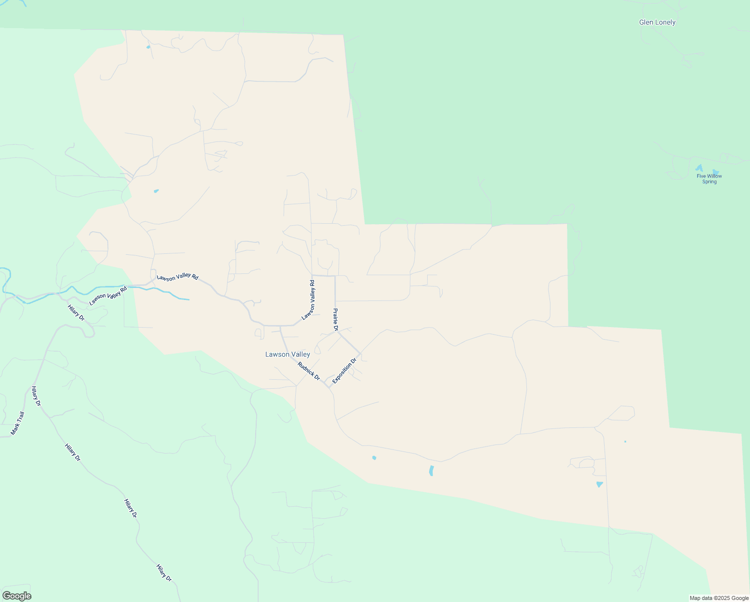 map of restaurants, bars, coffee shops, grocery stores, and more near Bunny Drive in San Diego County