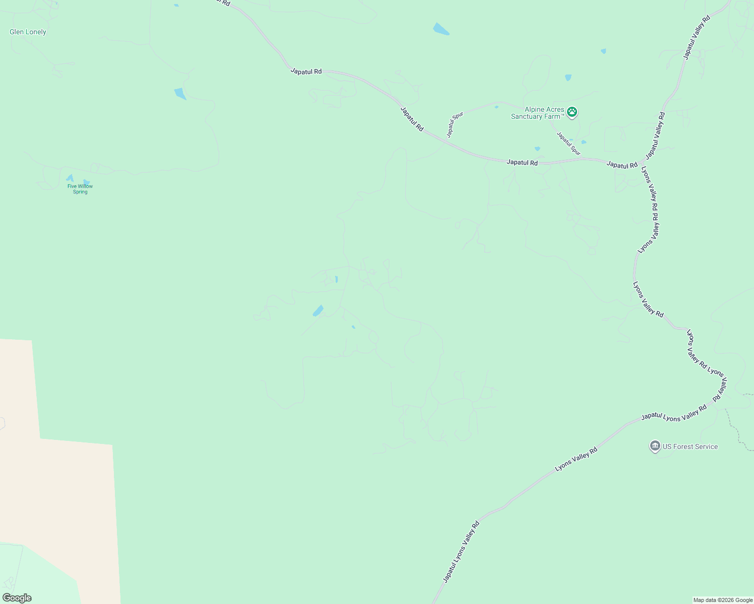 map of restaurants, bars, coffee shops, grocery stores, and more near 3860 Carveacre Road in Alpine