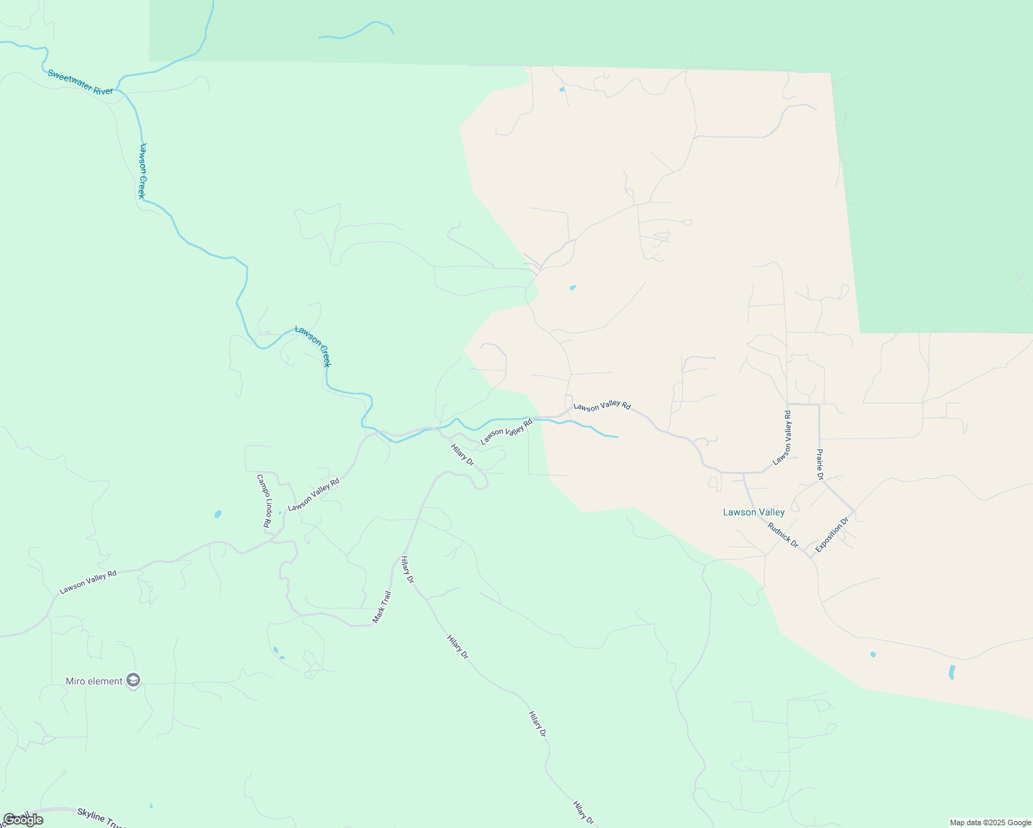 map of restaurants, bars, coffee shops, grocery stores, and more near 17330 Lawson Valley Road in Jamul