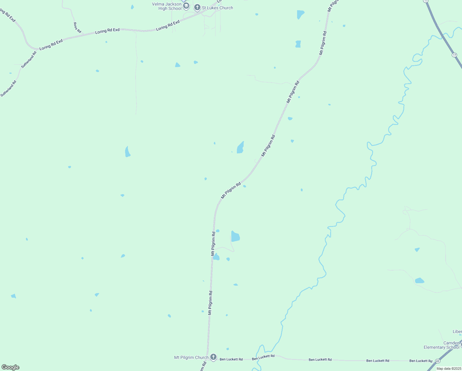 map of restaurants, bars, coffee shops, grocery stores, and more near 1300 Mount Pilgrim Road in Camden