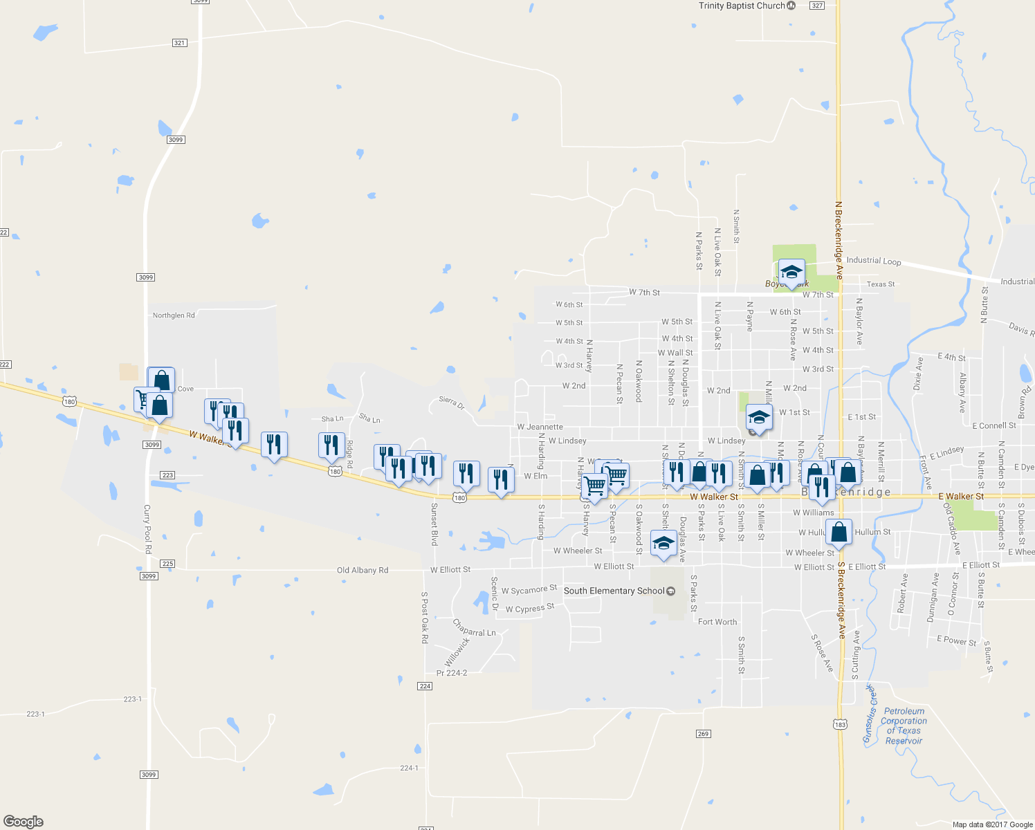 map of restaurants, bars, coffee shops, grocery stores, and more near 503 Ridgeway Circle in Breckenridge